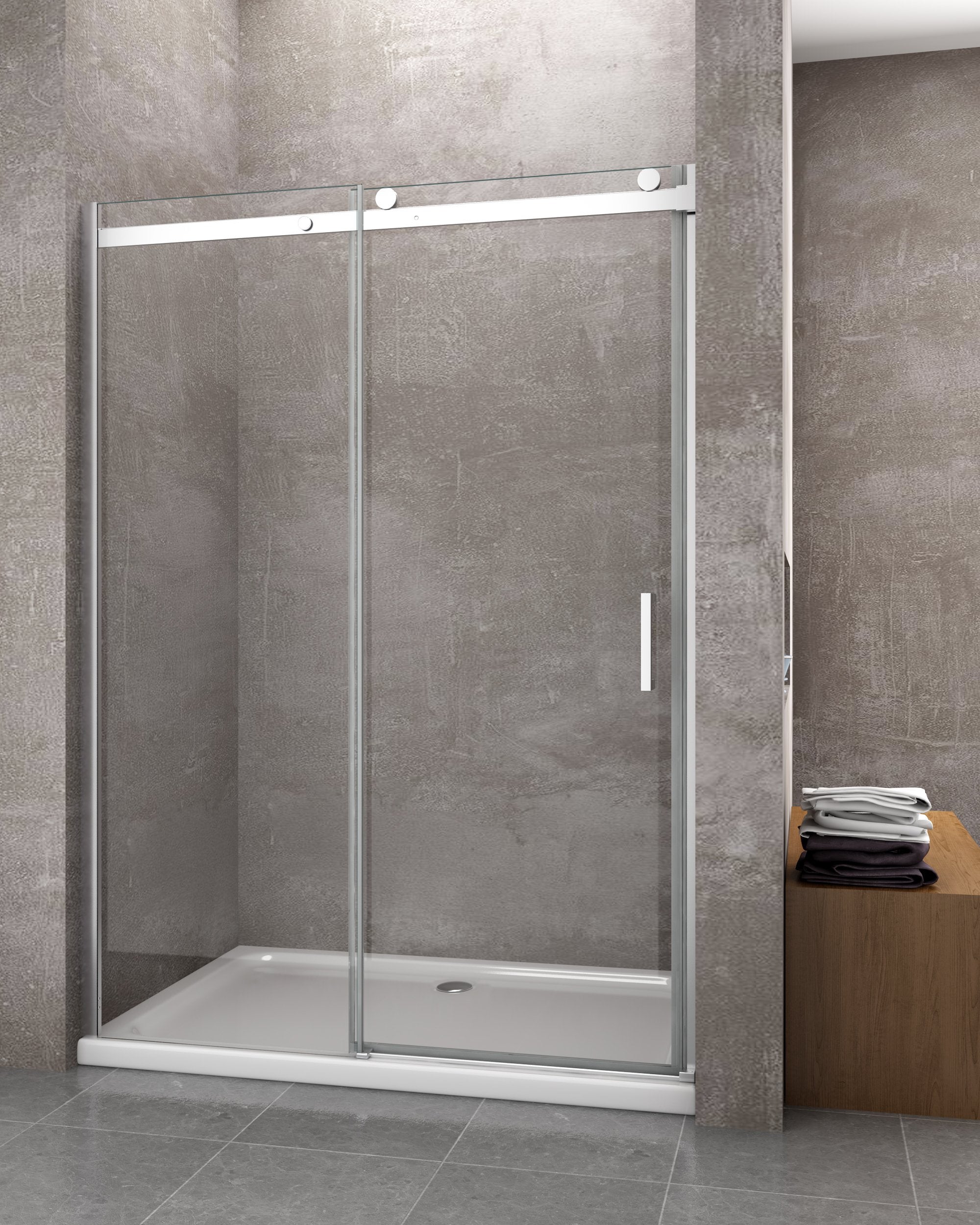 Porta doccia vetro 8 mm per installazione in nicchia Altezza 190 cm installazione reversibile cm 110 (regolabile 108-110,5) - 7