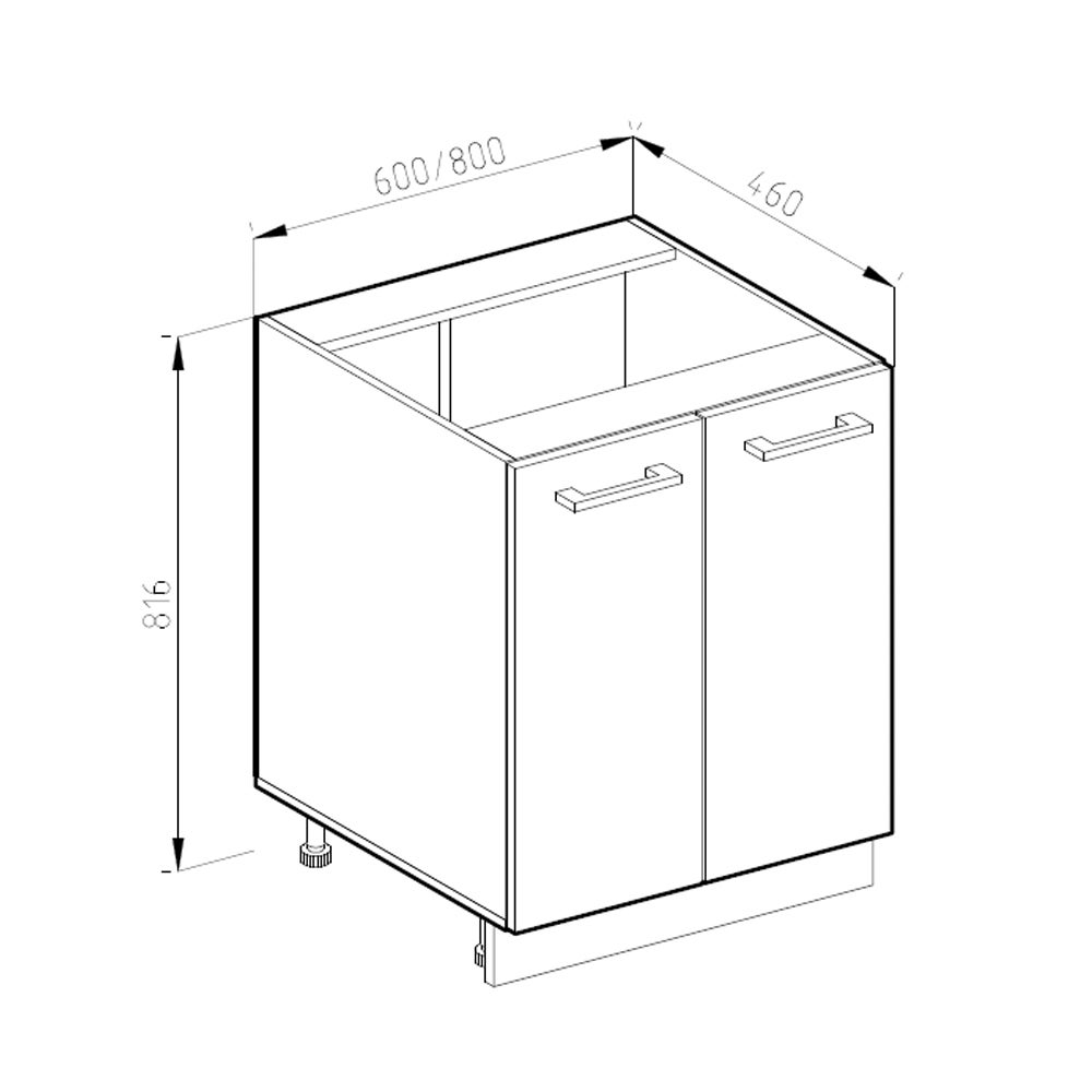 Vicco Meuble bas de cuisine R-Line, Chêne de force doré, 60cm sans PT - 3