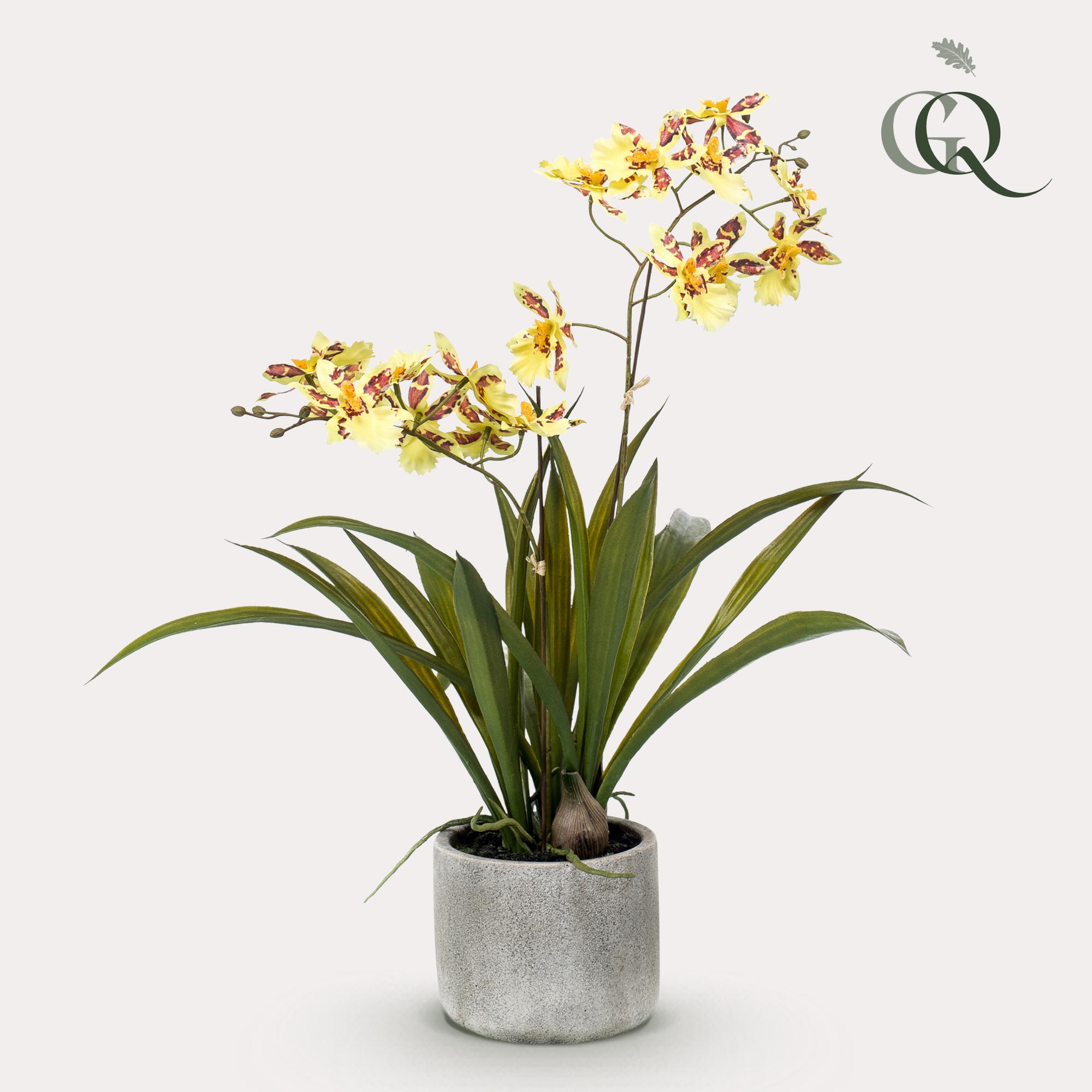 Sztuczna orchidea żółta 45 cm – Realistyczna roślina dekoracyjna do wnętrz