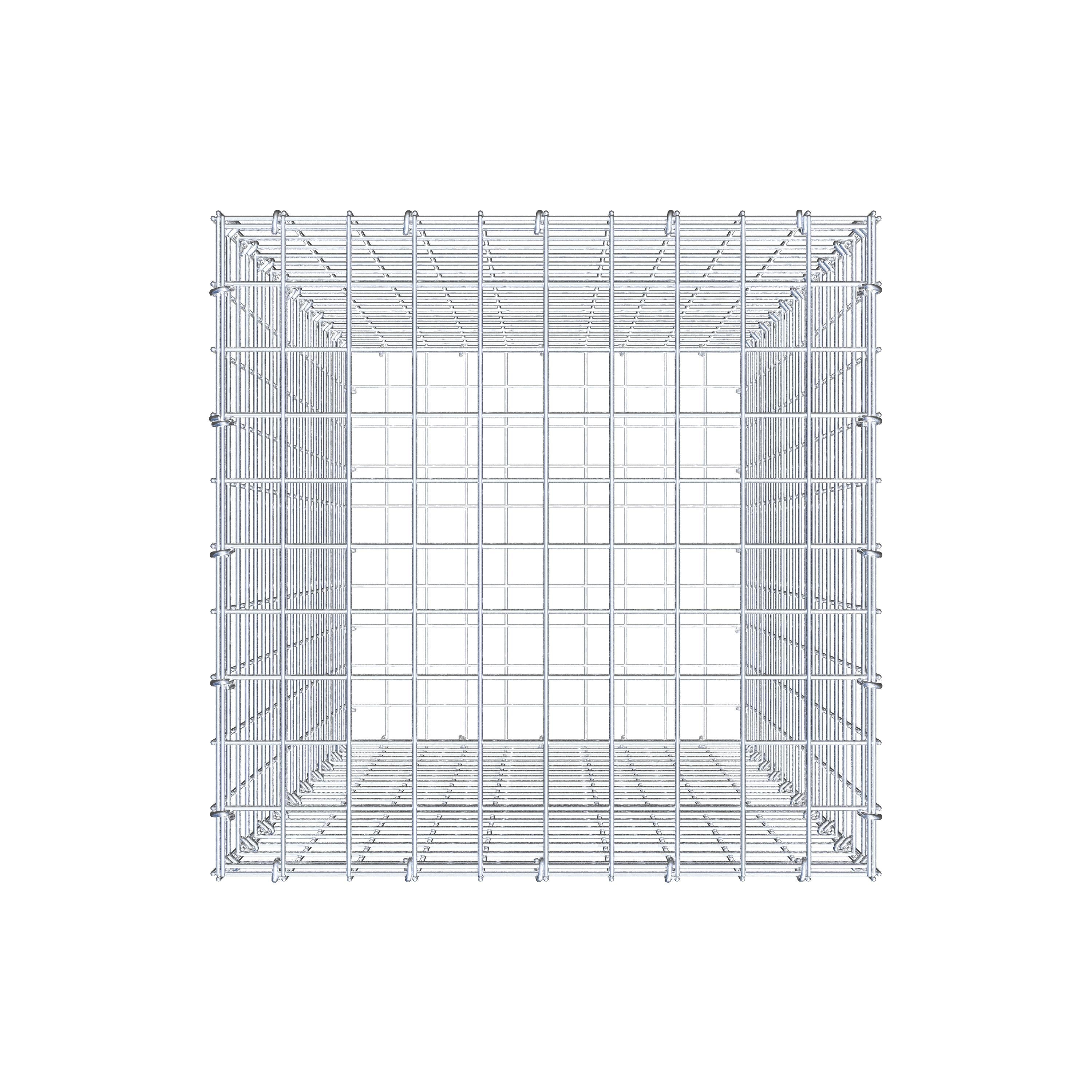 Gavión de acero galvanizado 100x50x50cm (LxAxP), malla 5 x 5cm, Anillo en C, jaula metálica para muro o jardín - 5