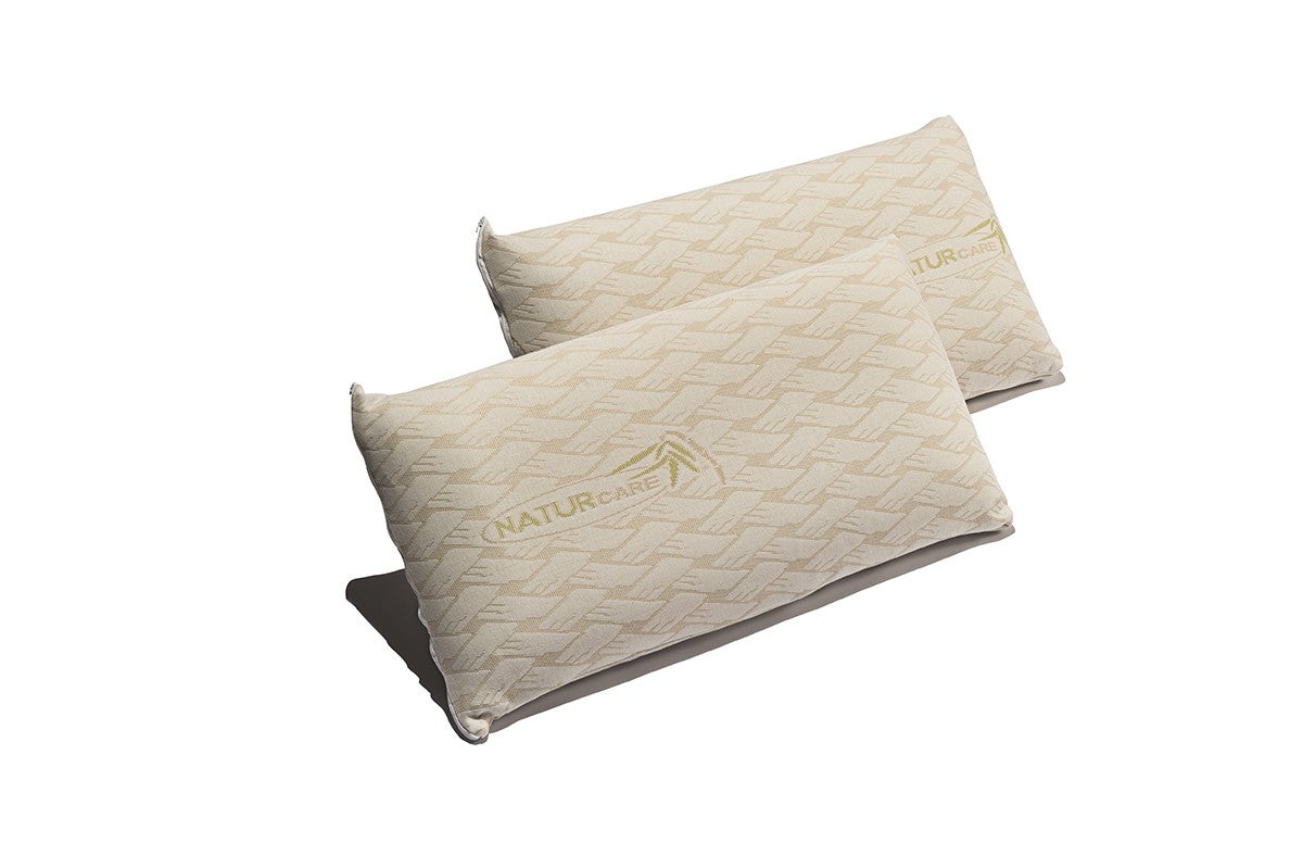 Pack 2 almohadas visco nature care 120 cm firmeza media - núcleo de viscoelástica - desenfundable - color beige