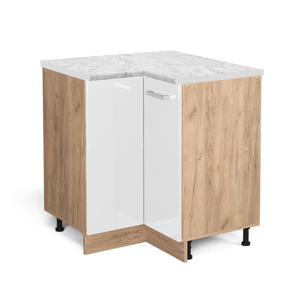 Vicco Szafka narożna R-Line, Biały wysoki połysk, 75.6 cm BR Marmur