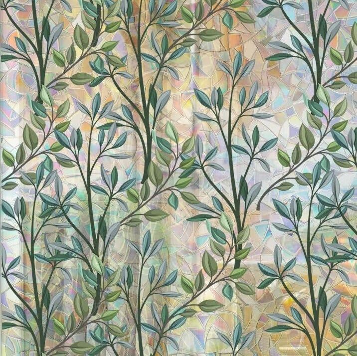 Folia elektrostatyczna na okno, samoprzylepna folia do przyciemniania szyb, zielona folia winylowa na okno 80 x 200 cm