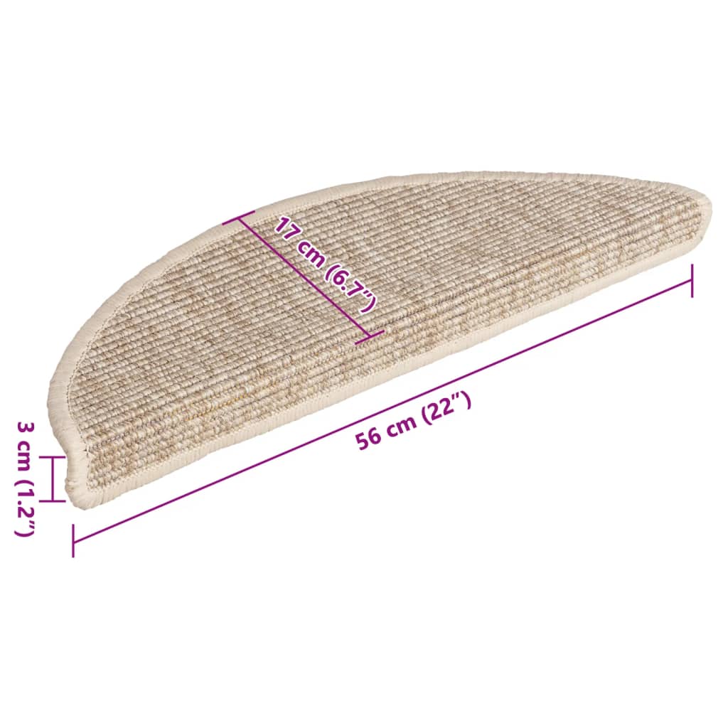 Tapis d'escalier autocollants 15 pcs | Paillasson d'escalier 56x17x3 cm Beige clair CFW310778 - 8