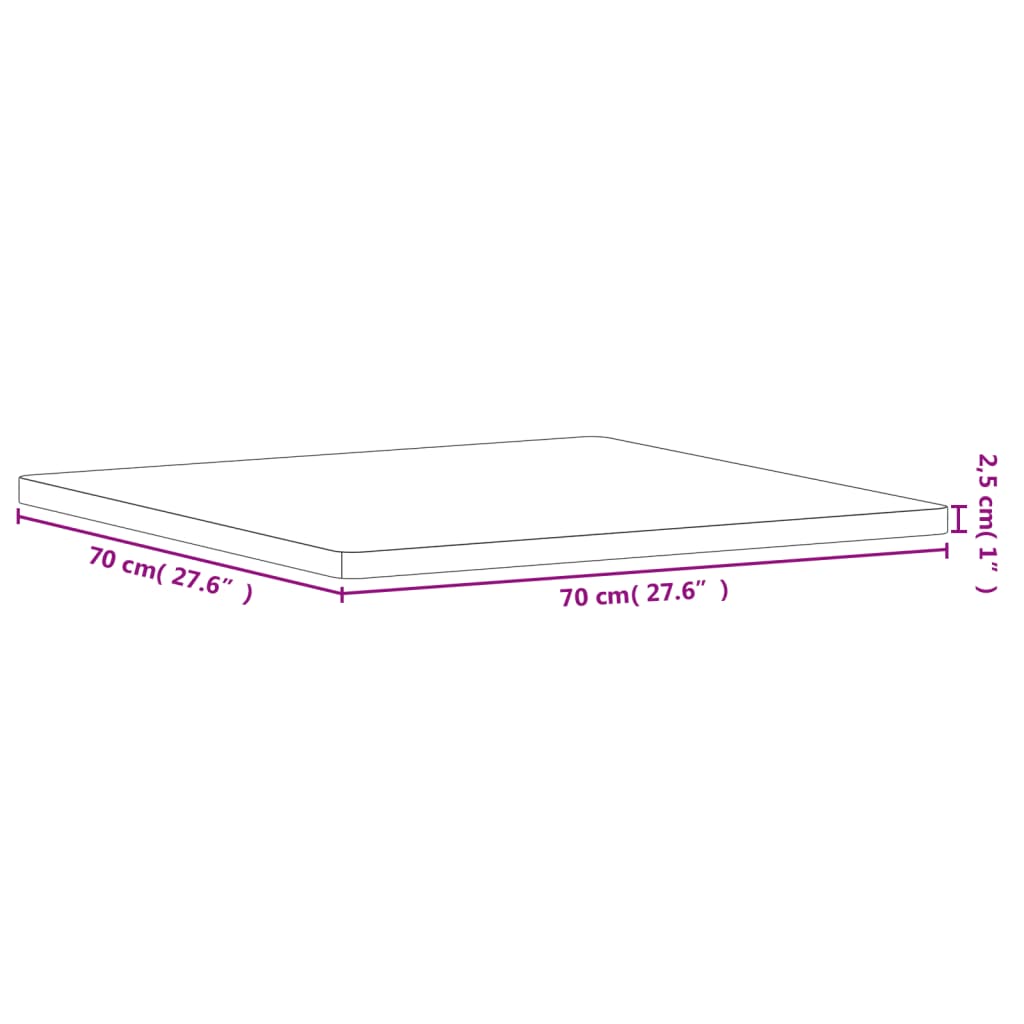 Tampo de mesa | Tampo de secretária quadrado 70x70x2,5 cm madeira de ...