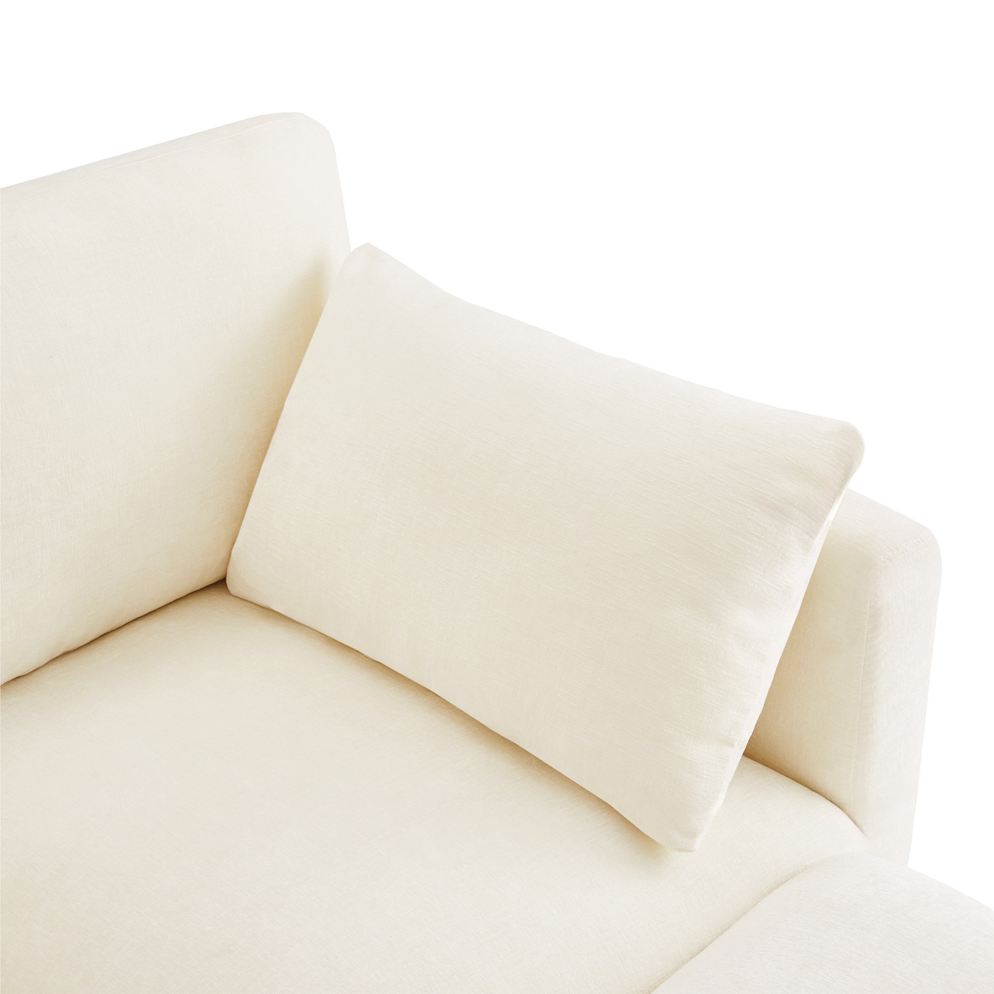 Canapé Modulable 284x156,5x86 cm - Tissu Chenille - Accoudoirs Réglables 3 Positions (90°/120°/180°) - Avec 2 Ottomans et 6 Coussins - Beige - 8