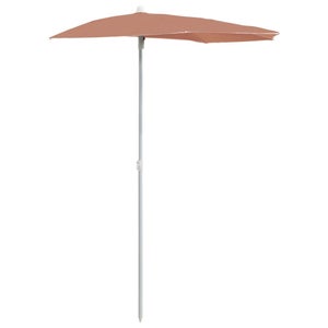 Outsunny Ombrellone Semicircolare da Parete con Apertura a Manovella Verde