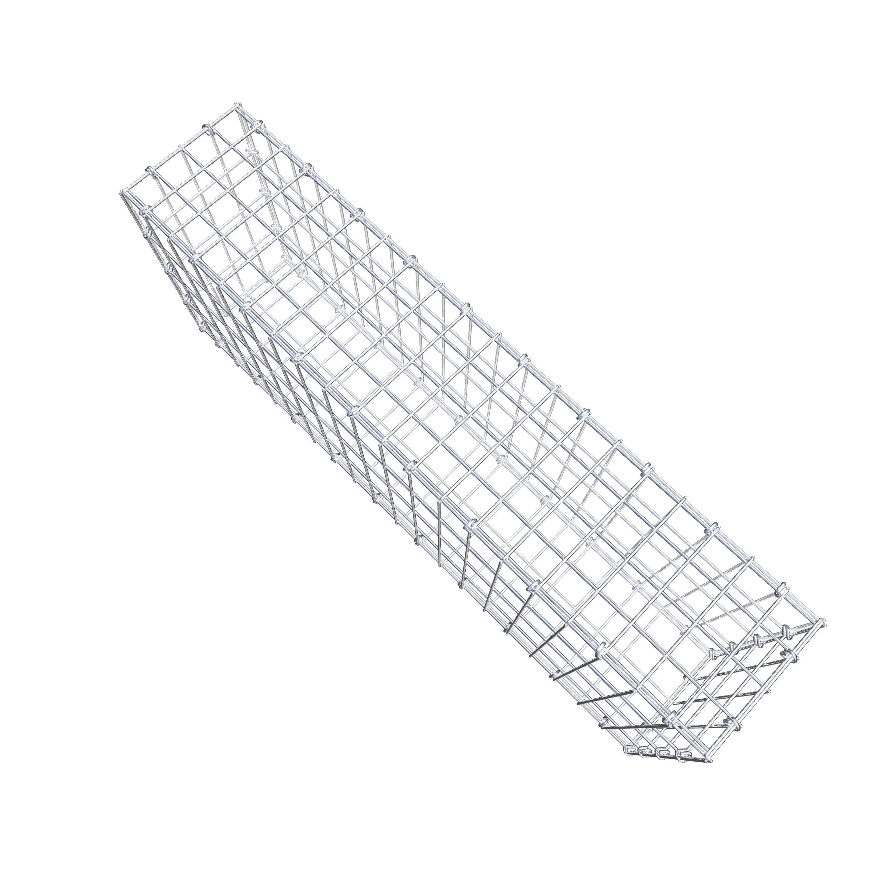 Gavión de acero galvanizado 100x40x20cm (LxAxP), malla 5 x 10cm, Anillo en C, jaula metálica para muro o jardín - 8