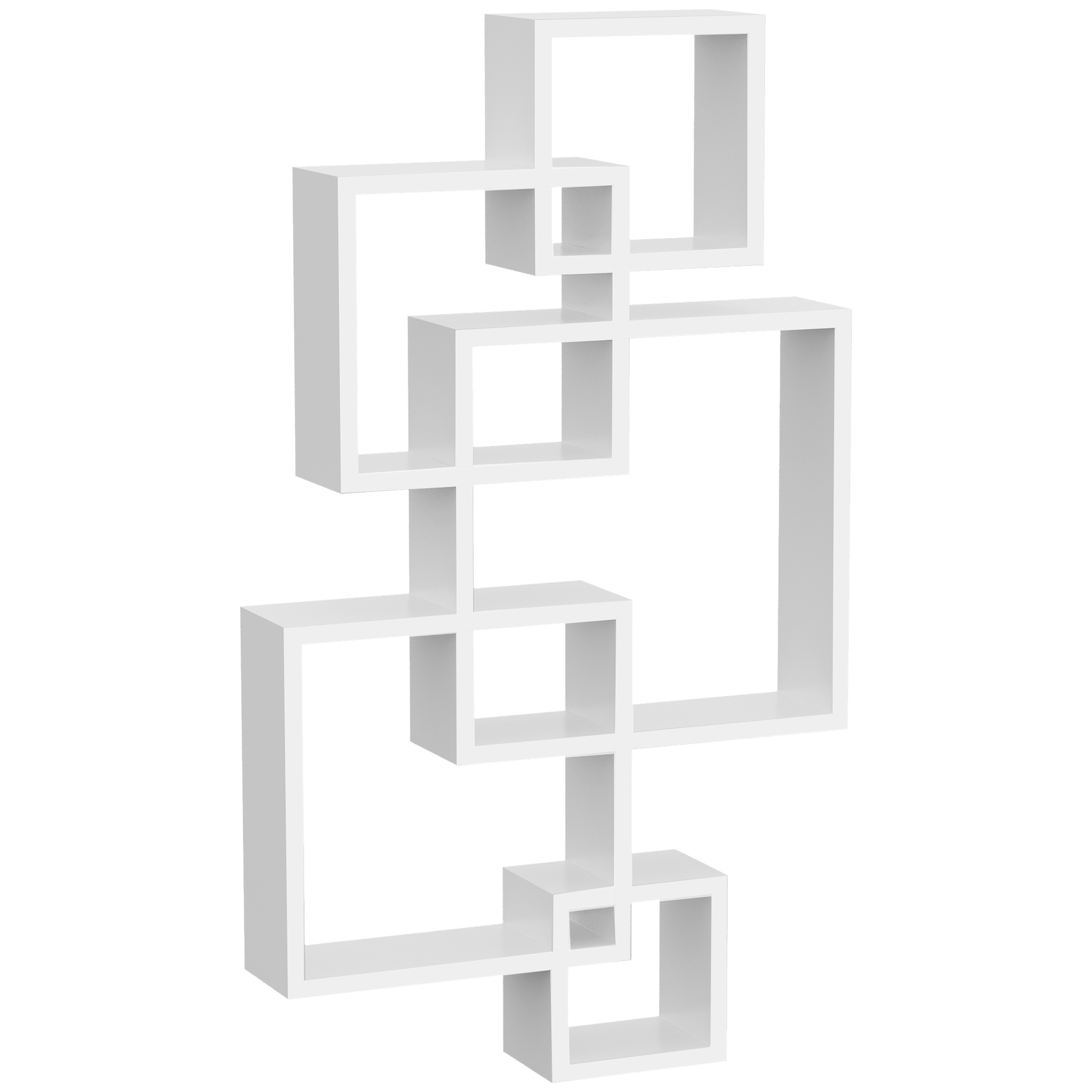 Libreria HOMCOM Bianca 91x29.5x91cm - 9 Scomparti Moderni In Legno Per Casa E Ufficio - Foto 10