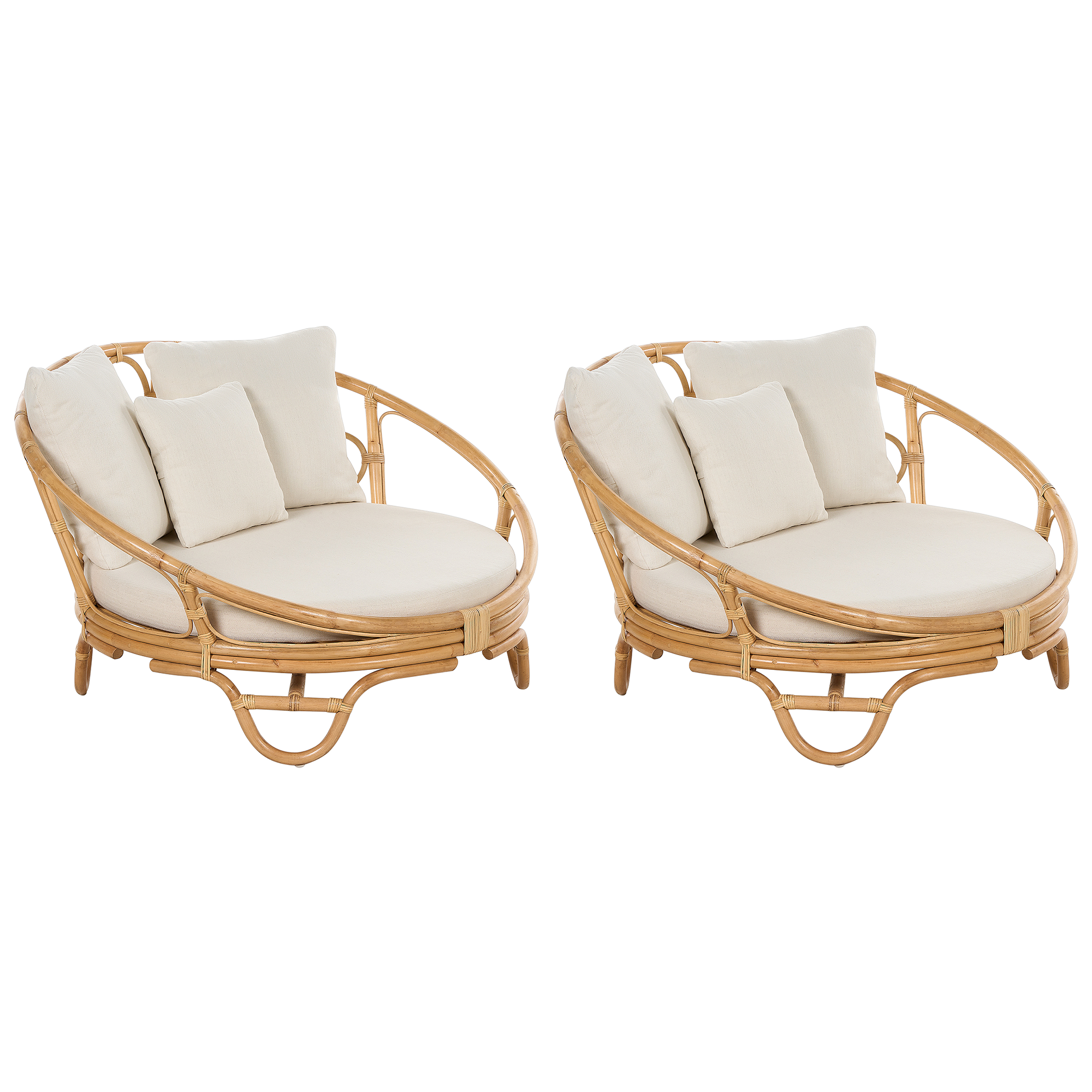 Set de 2 paturi de exterior ROSSANO Ratan Natural 2buc