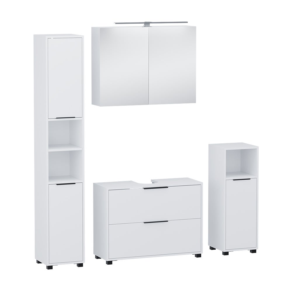 Vicco Zestaw mebli łazienkowych Alina, Biały, 4 części