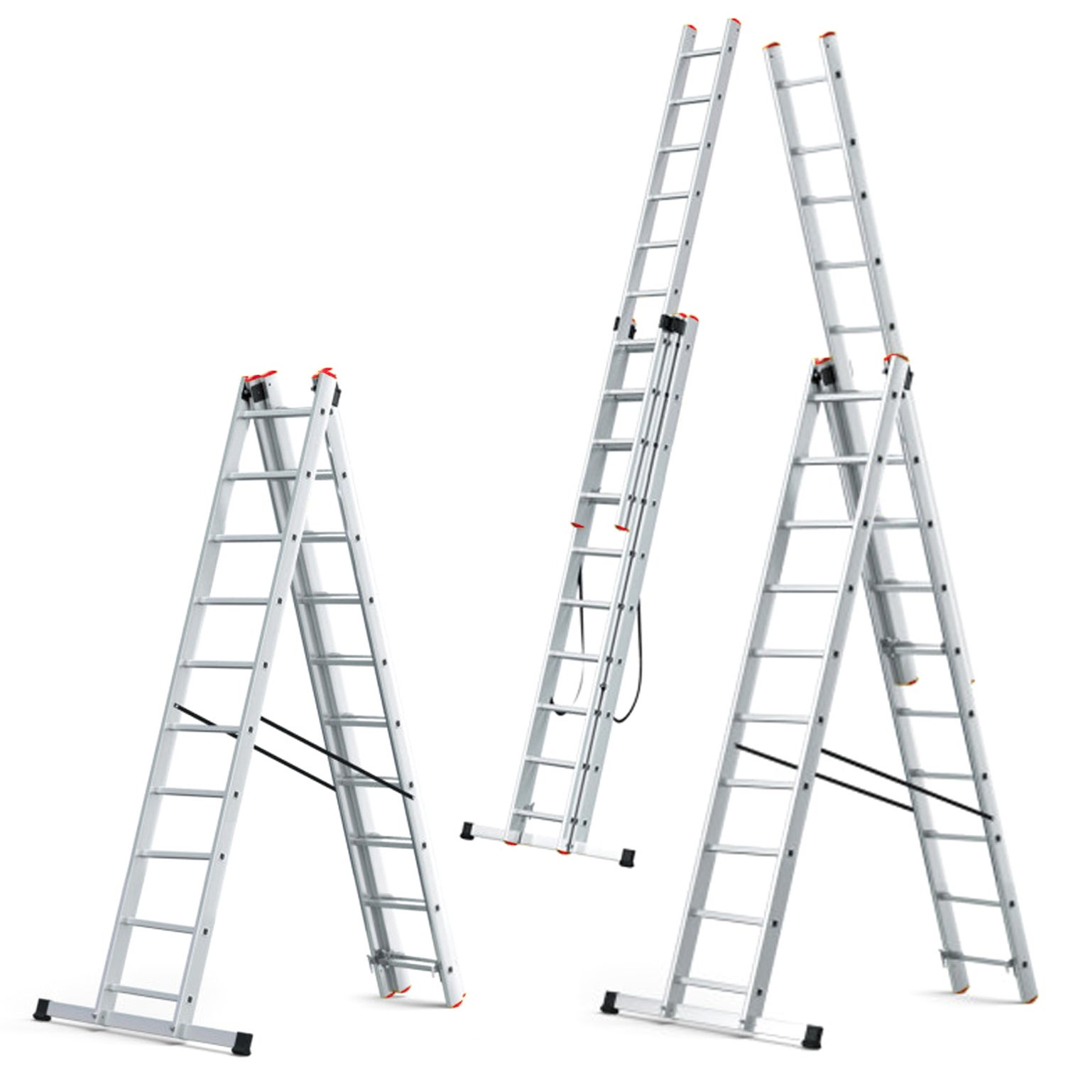 Drabina aluminiowa wielofunkcyjna 3x10 HIGHER na schody 1 szt.