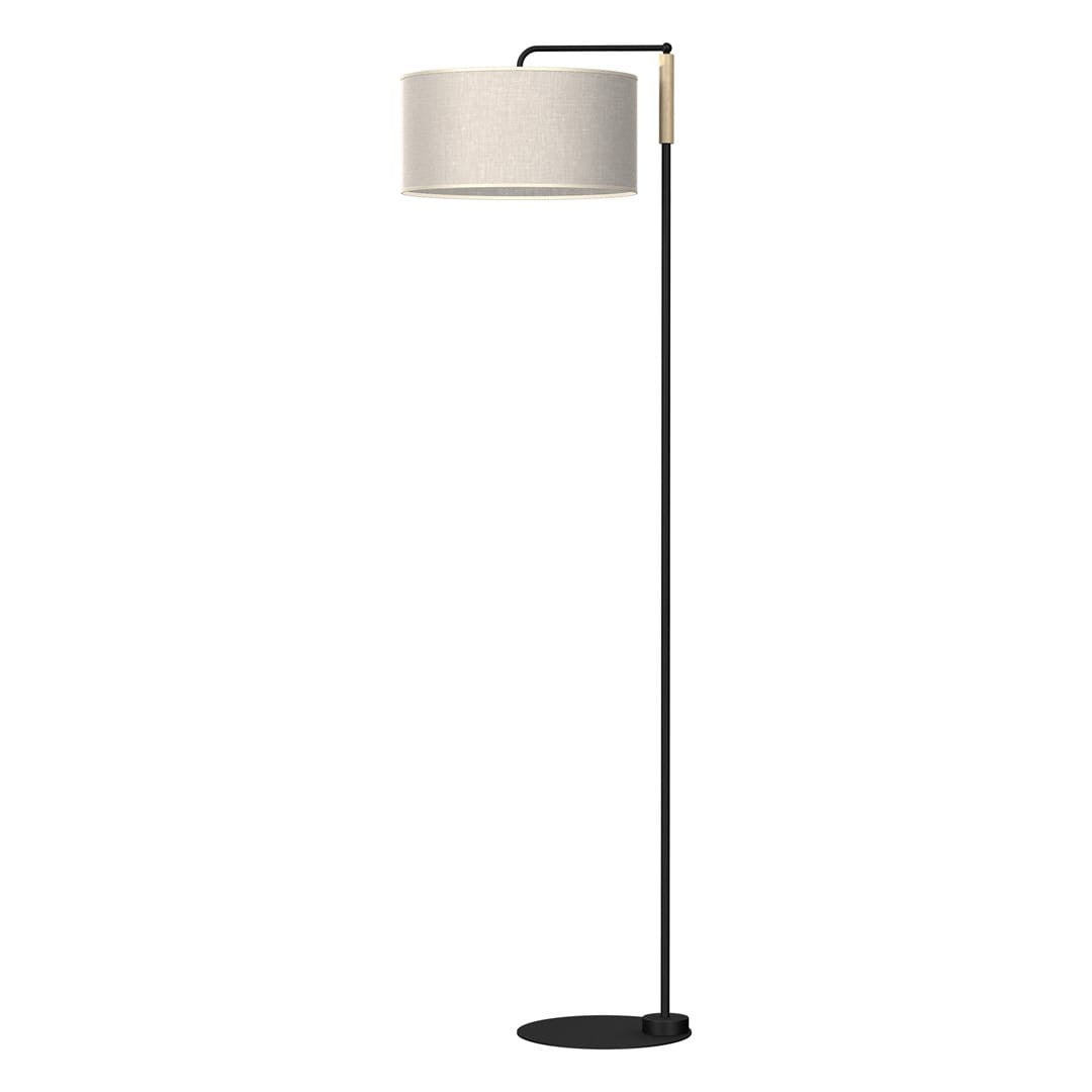 Lampa podłogowa stojąca Atlanta czarno-szara 1xE27x60W wym: 160 x 55 x 55 cm tkanina Milagro