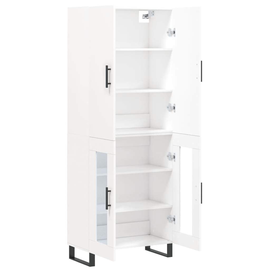 Buffet haut Blanc 69,5x34x180 cm Bois d'ingénierie - 4