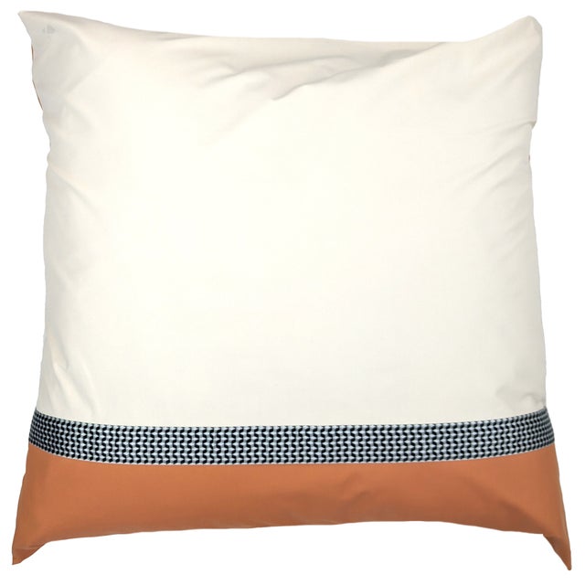 Taie d'oreiller 65x65 cm percale en coton MACASSAR Cognac