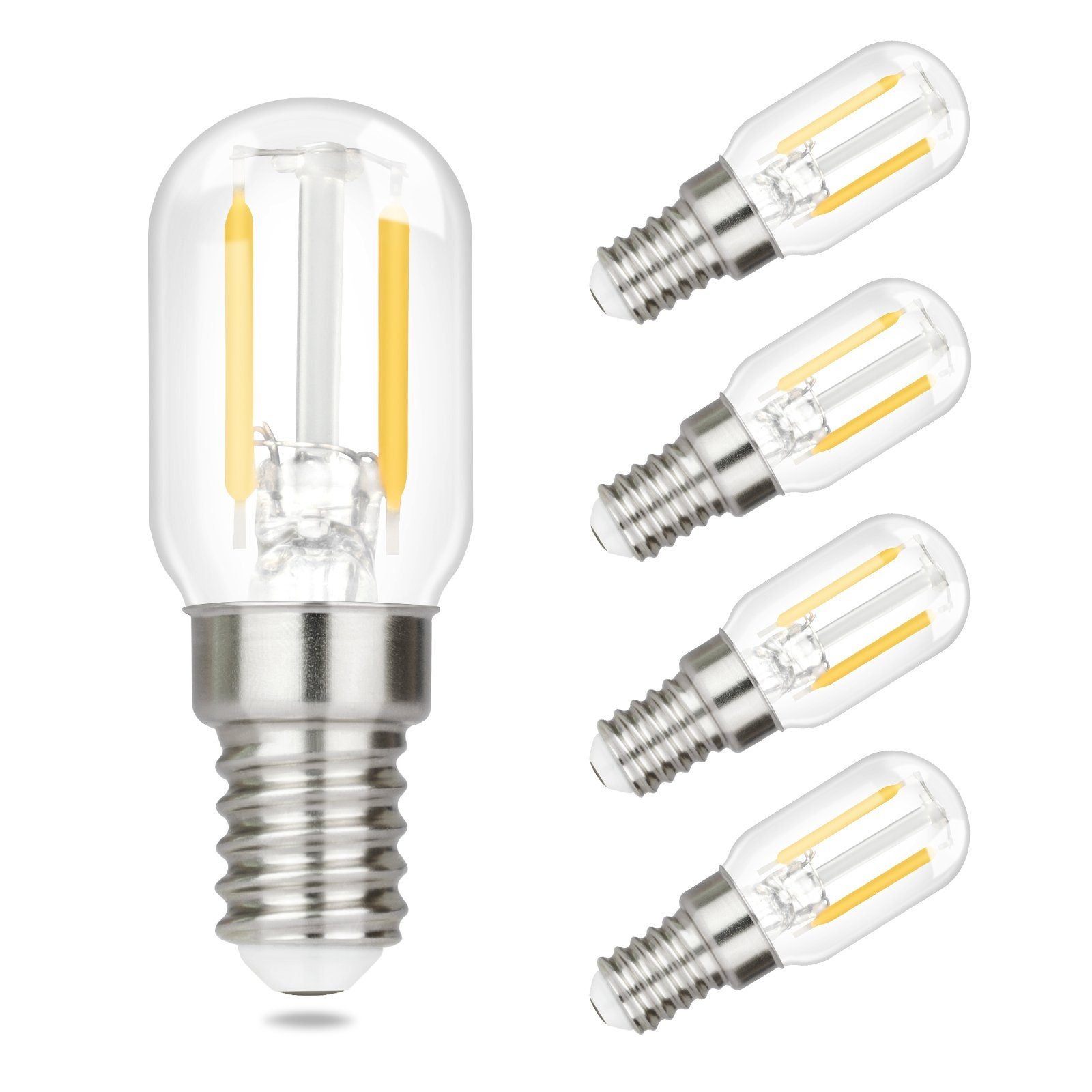 ZMH Zestaw 4 żarówek LED E14, ciepła biel, vintage, T22, retro, Edison, 2W, 2700K, pasujących do oprawek żarowych
