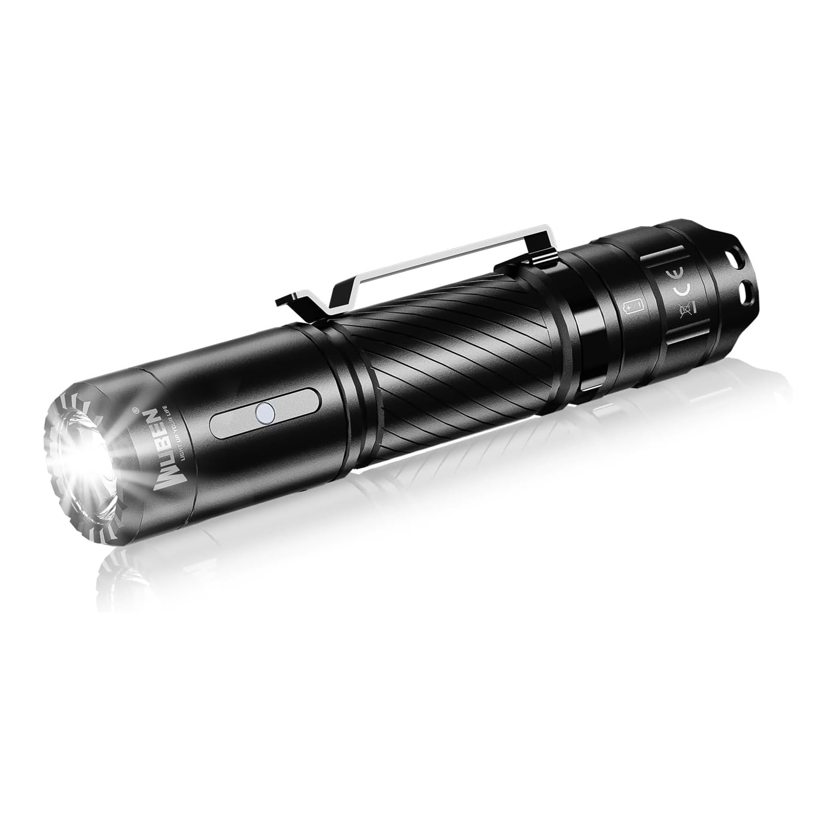 C3 Akumulatorowa Latarka 1200 Lumenów LED Ultra Mocna, Latarka Taktyczna IP68 Wodoodporna USB C 6 Trybów na Zewnątrz Kemping Wędrówki Nagłe Wypadki