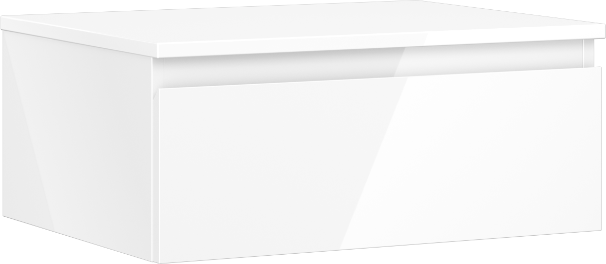 Mexen Orio szafka łazienkowa podumywalkowa 60 cm z blatem, 1 szuflada, biała połysk - 91A10-06023-1-BFC00
