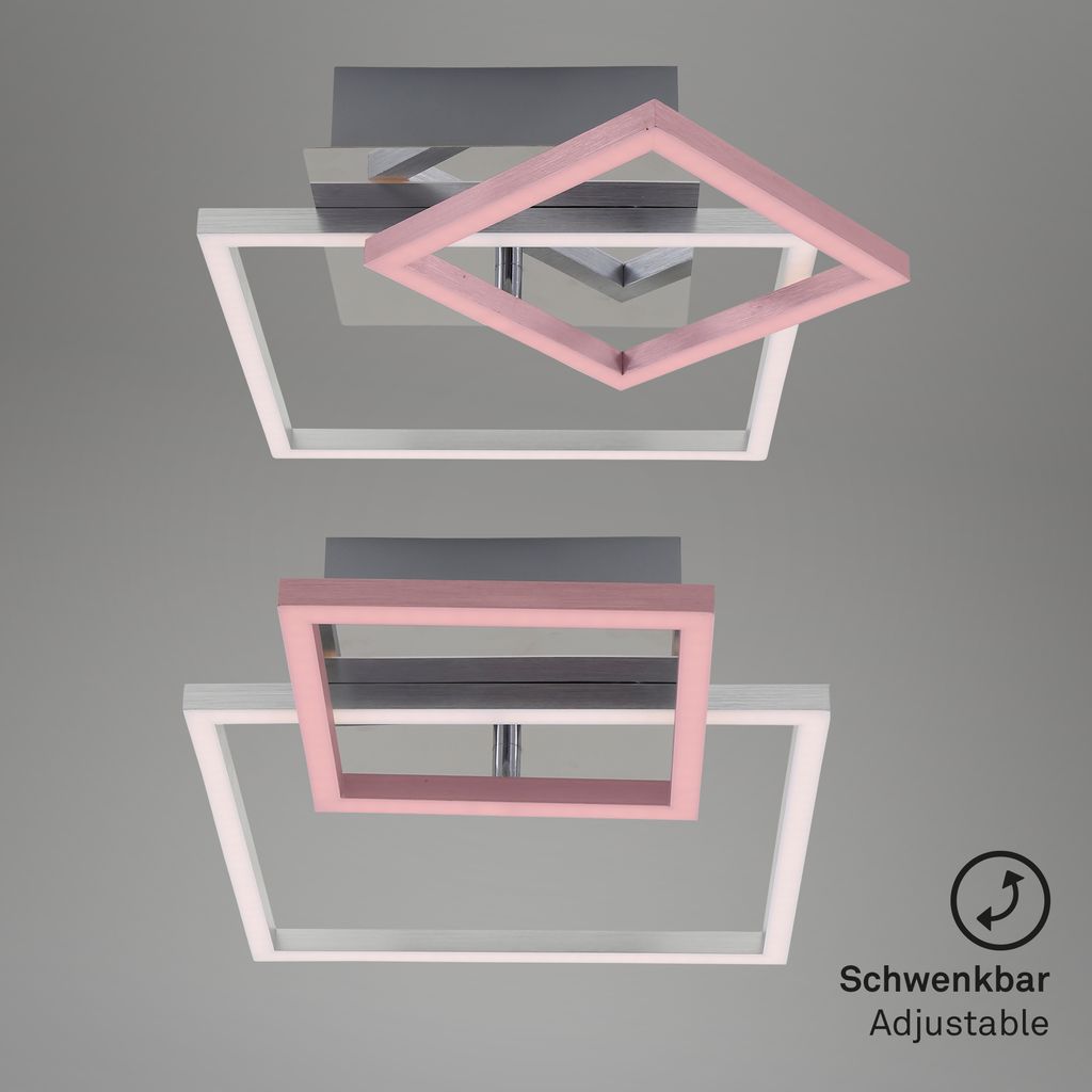 Plafonnier LED BRILONER LEUCHTEN FRAME, 20 W, 1500 lm, IP20, chrome-alu, métal-plastique, intensité lumineuse variable, 35,8 x 26 x 7,5 cm - 7