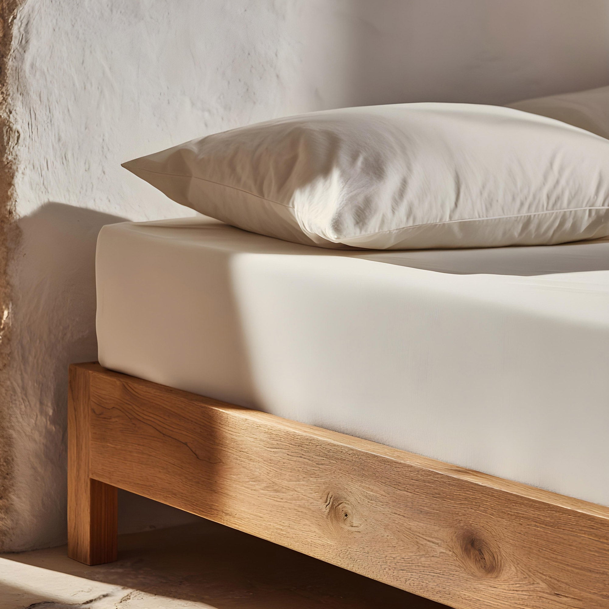 Lençol de baixo 80 x 200 x 30 cm 100% algodão respirável ajustável Branco - 4