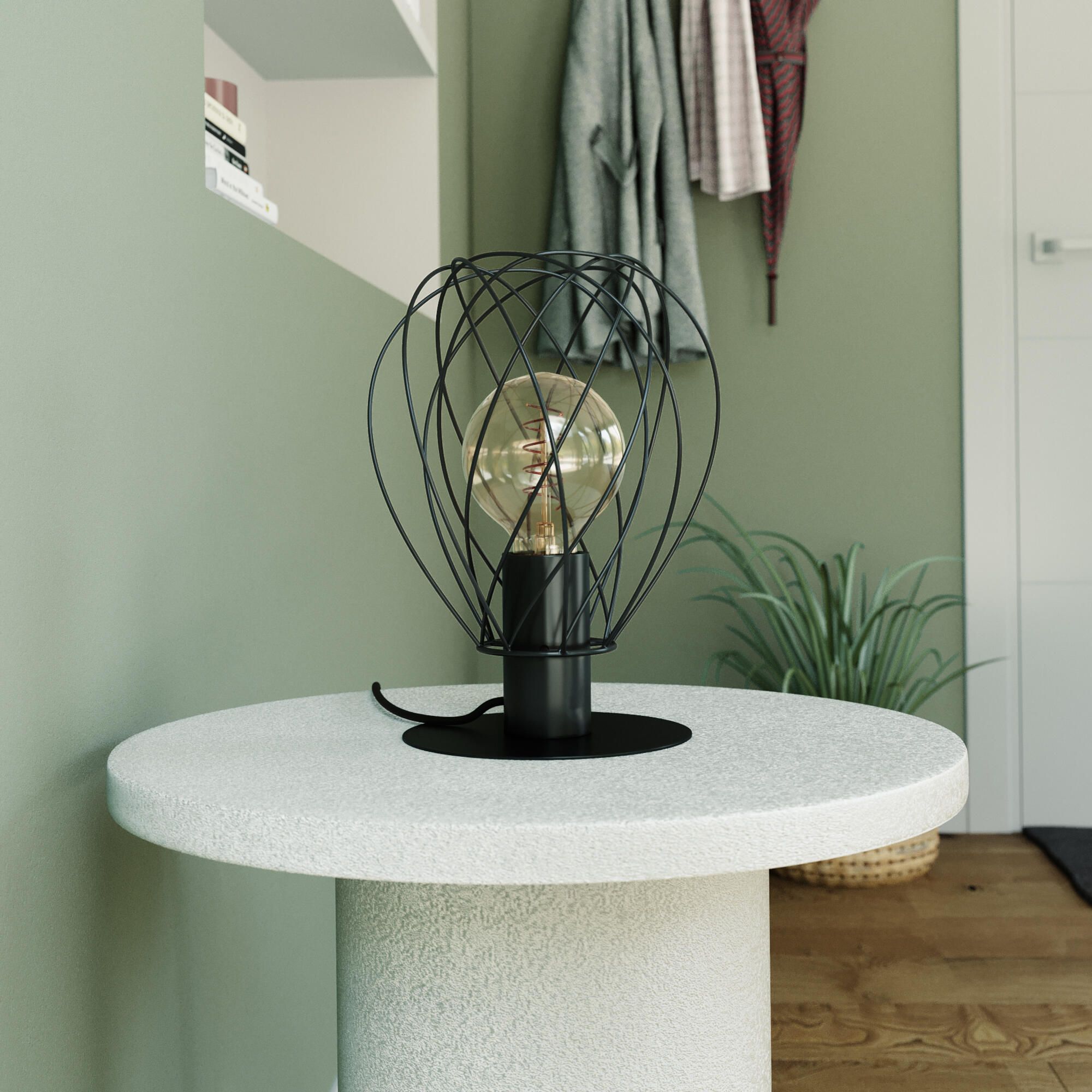 INSPIRE - Lampa stołowa - MERONE - 1x E27 60 W - H. 24,5CM - Metal - Czarny