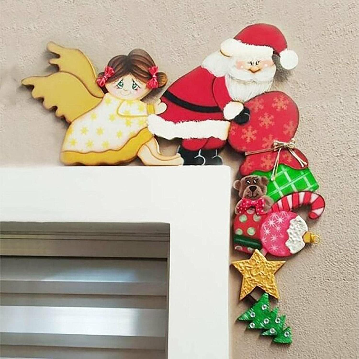 Cikonielf Étiquettes De Noël En Bois Pour Porte Noël En Bois Accrochant