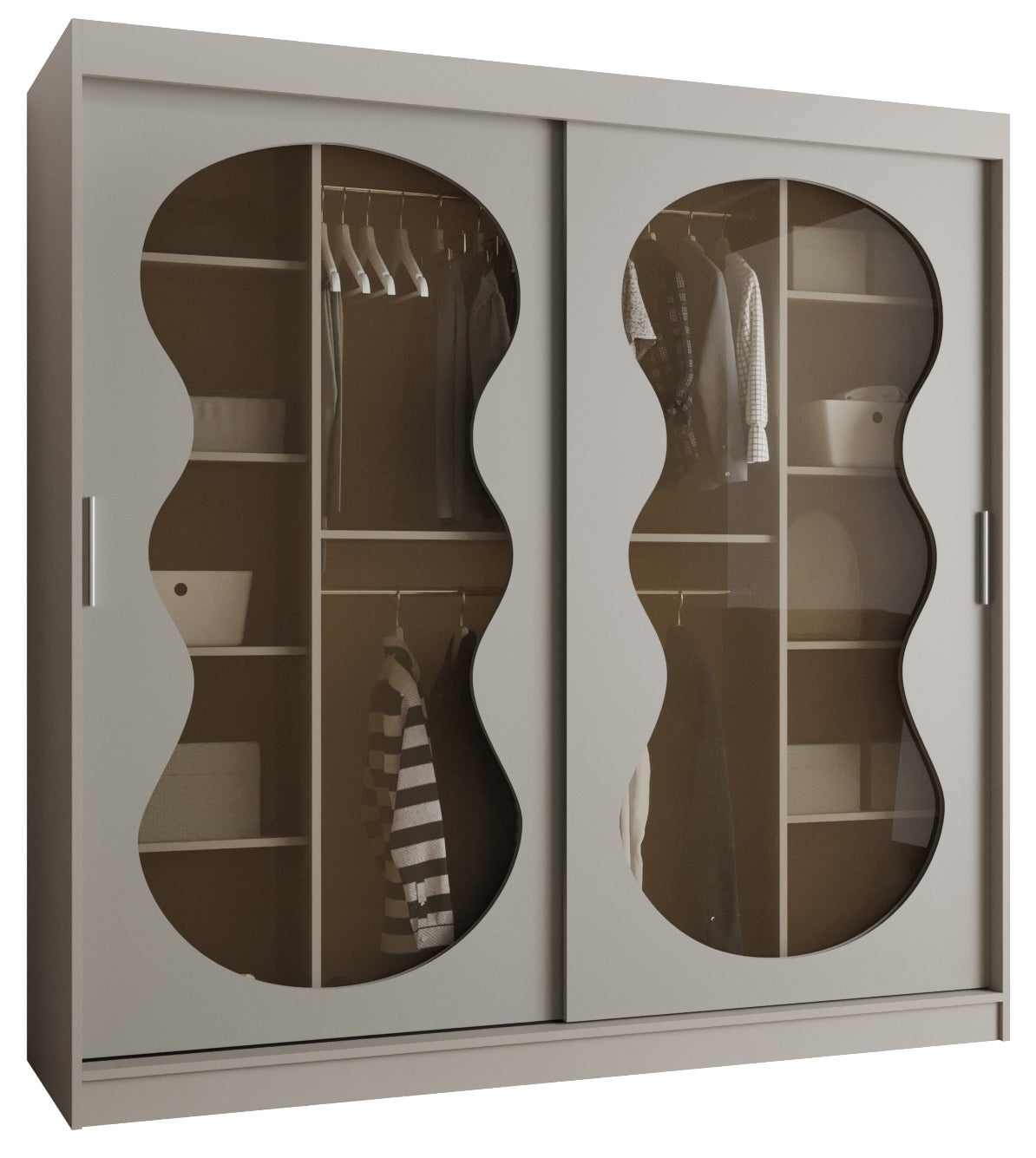 Szafa przesuwna garderoba BAHRAJN 3 200 x 62 x 200 cm Kaszmir - Abiks Meble