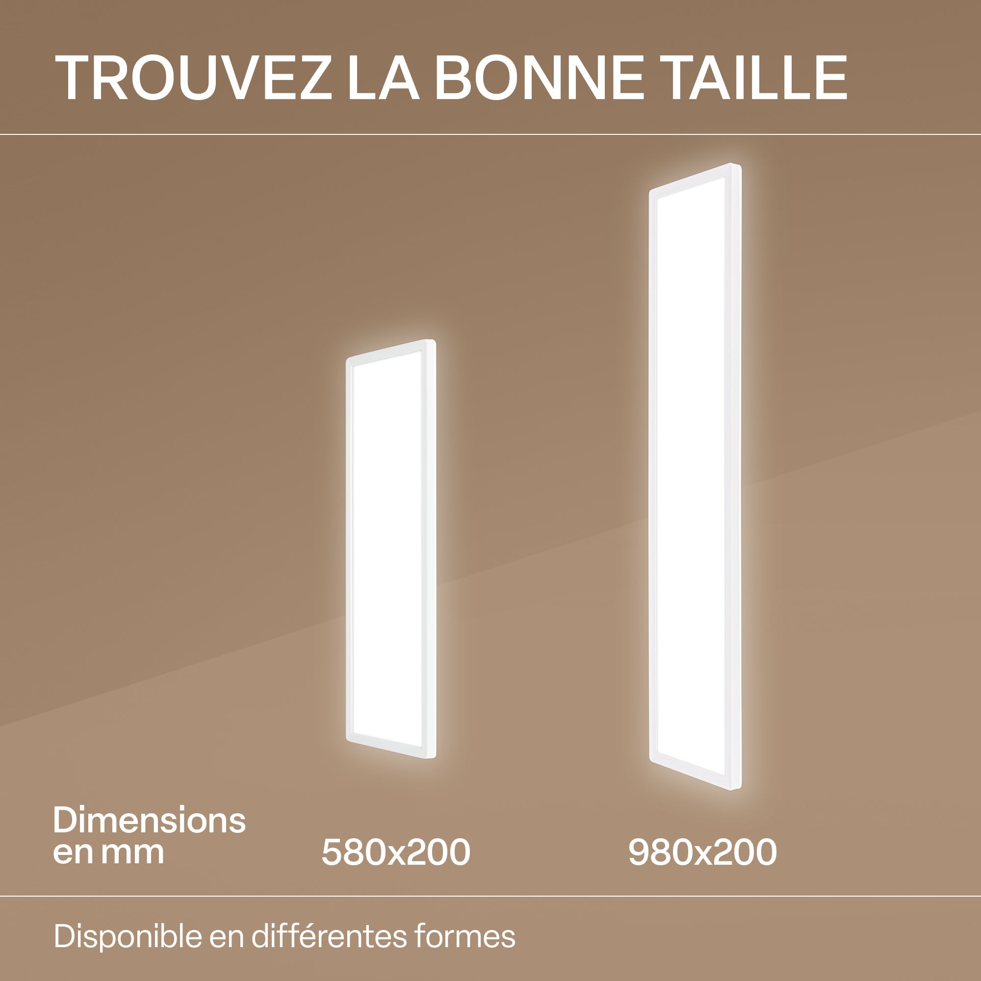 Panneau LED - Plat - Protection IP44 contre les projections d'eau - 58 x 20 cm - Blanc neutre - 22 W 3000 lm - B.K.Licht - 6