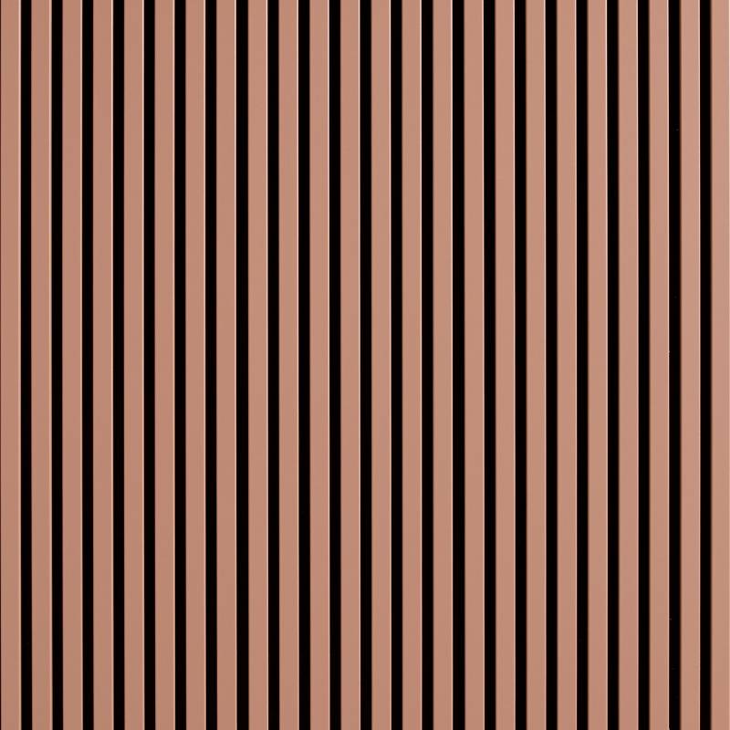 Lot de 7 Panneaux muraux tasseaux bois 120 x 30 x 1,9 cm - Pack tête de lit - Lamelles terracotta / feutrine noir - 2,52m² - 5