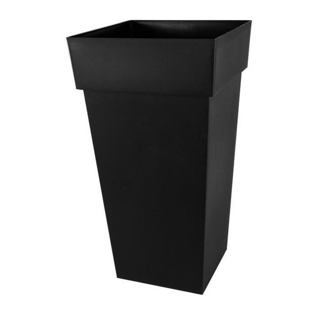 EDA Pot de fleurs XXL Toscane - Carre - 43,3 x 43,3 x H 80 cm - 98 L - Gris anthracite