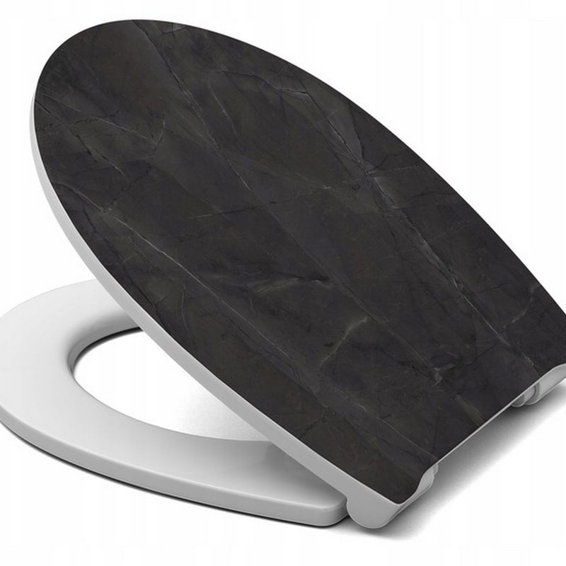 Deska sedesowa wc wolno opadająca do Cersanit/Koło/Roca uniwersalna marmur czarny