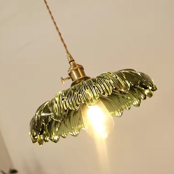 Żyrandol wiszący LED do kawiarni ST64 4W 2700K - szklany abażur w kształcie kwiatu, 24 x 14 cm - styl industrialny, regulowany, kabel 1,5 m (E27) - 3