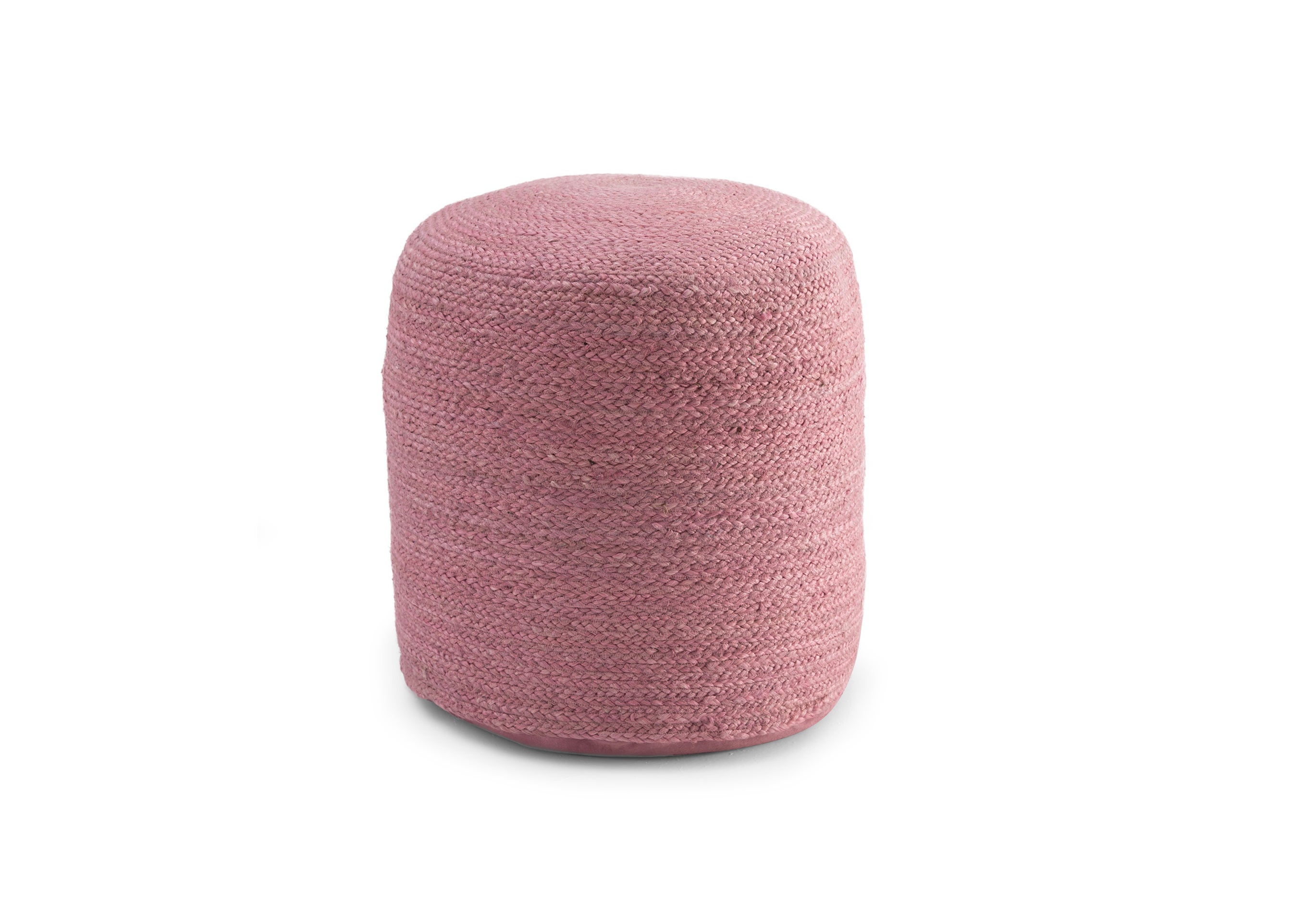 Puf z juty w kolorze różowego złota w stylu vintage, 45x45x45 cm – siedzisko i dekoracja do salonu, sypialni i przestrzeni w stylu boho