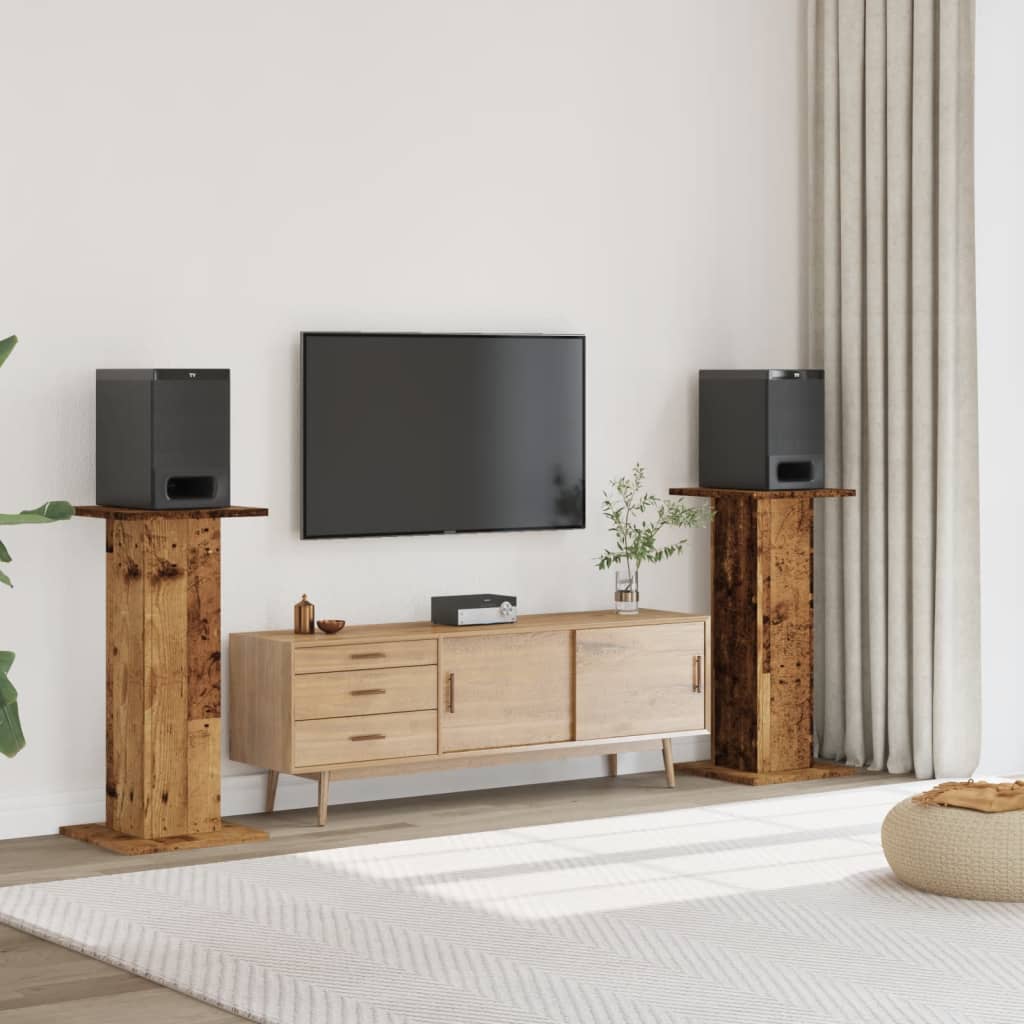 Lot de 2 supports de haut-parleurs universels en bois pour