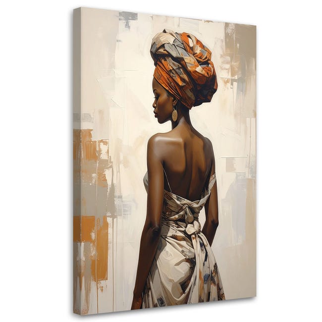 Toile murale abstraite en forme de visage de femme africaine sur toile - Art mural affiches et impressions d'art africain pour salon, chambre à coucher, cuisine, décoration de la maison Toile murale abstraite en forme de visage de femme africaine sur toile - Art mural affiches et impressions d'art africain pour salon, chambre à coucher, cuisine, décoration de la maison