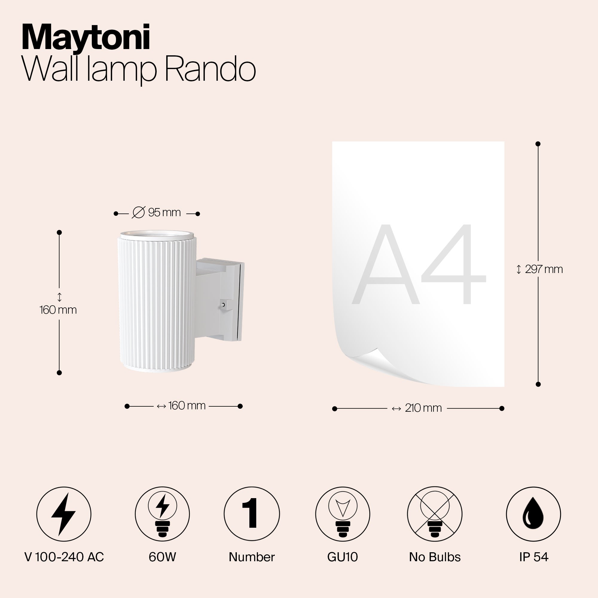 Lampada Impermeabile Lampada da Parete per Esterni Stile Trekking Lampadina E27 60 W Metallo Bianco K CRI - 2