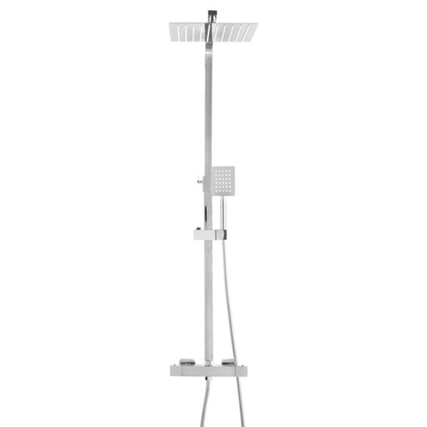 Conjunto de duche com torneira termóstato, Cromo - 3