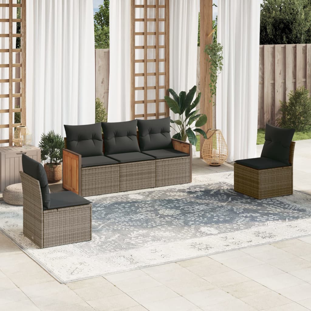 vidaXL Set da Pranzo da Giardino 5 pz in Legno Massello di Acacia vidaXL Set da Pranzo da Giardino 5 pz in Legno Massello di Acacia