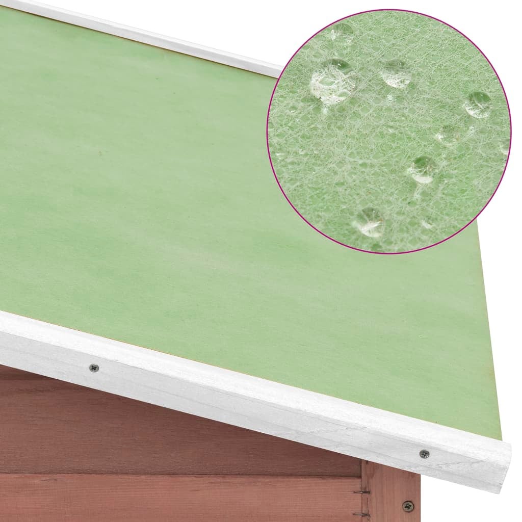 Pollaio con nido 191 x 67 x 117 cm legno massello di abete moka e bianco 02_0001674 - 6