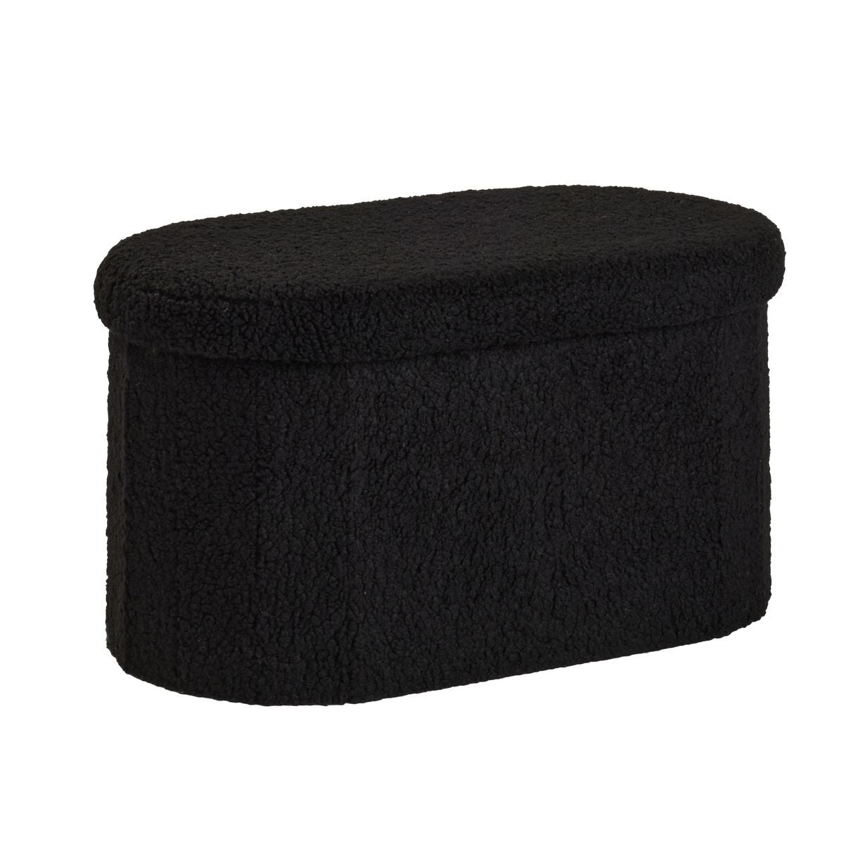 Banc coffre ovale en tissu bouclette MOKA - 4