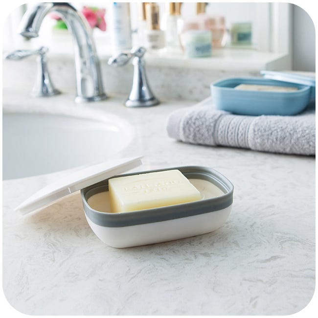 PAVSTINE Porta Sapone Da Viaggio Impermeabile Con Scolapiatti