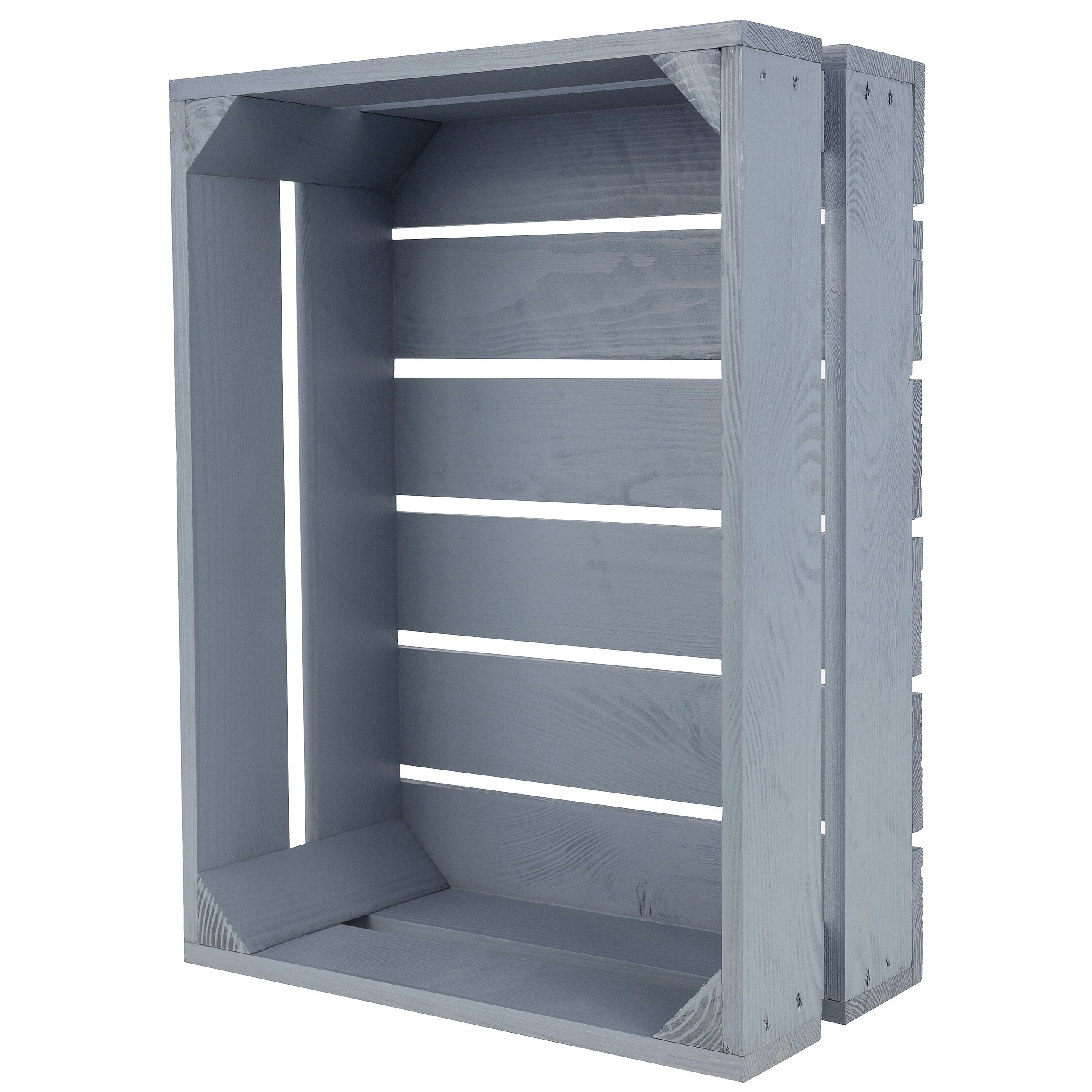 Creative Deco Caisse en Bois Gris | 40 x 30 x 15 cm | Caisse Rangement Bois | Caisse en Bois Vintage | Cagette Bois Deco | Boite Decoration - 7