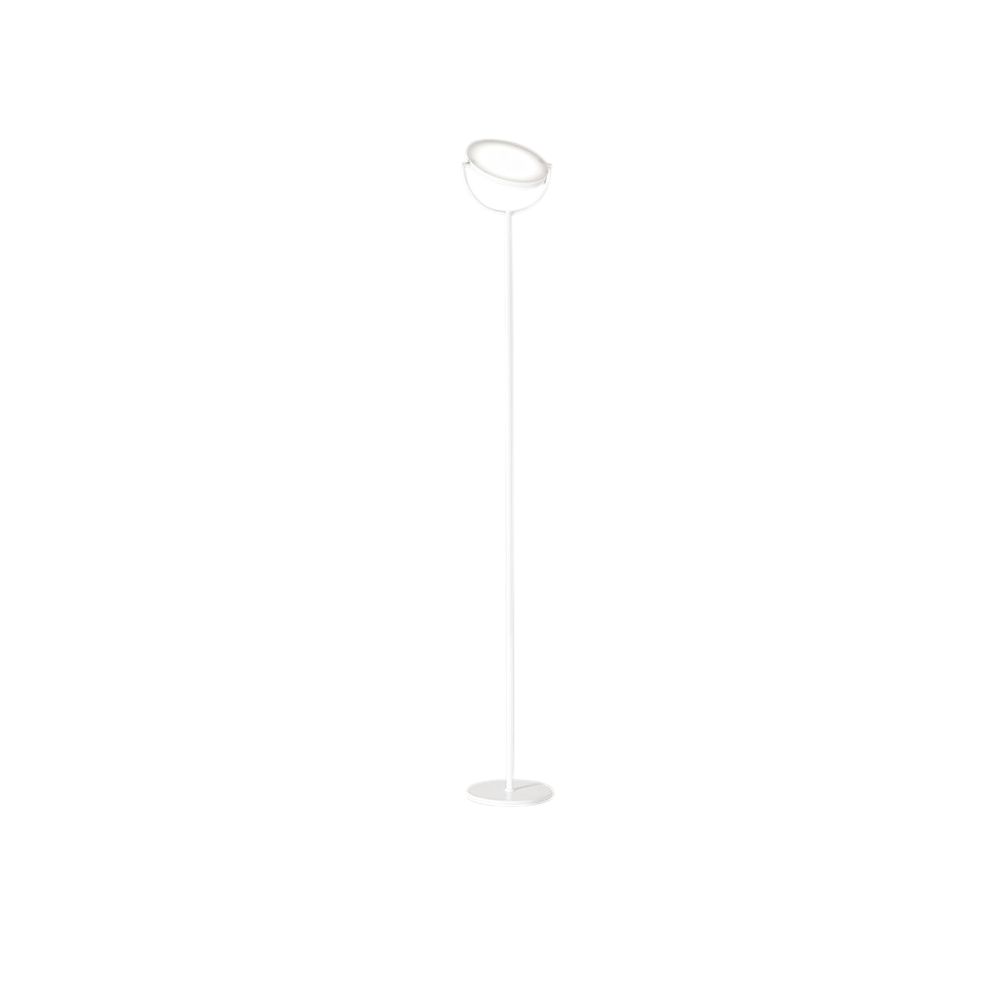 Plato - 30W ściemnialna lampa podłogowa LED, 3000K, 2968lm, wys. 190 cm, włącznik/wyłącznik nożny - Perenz - biała