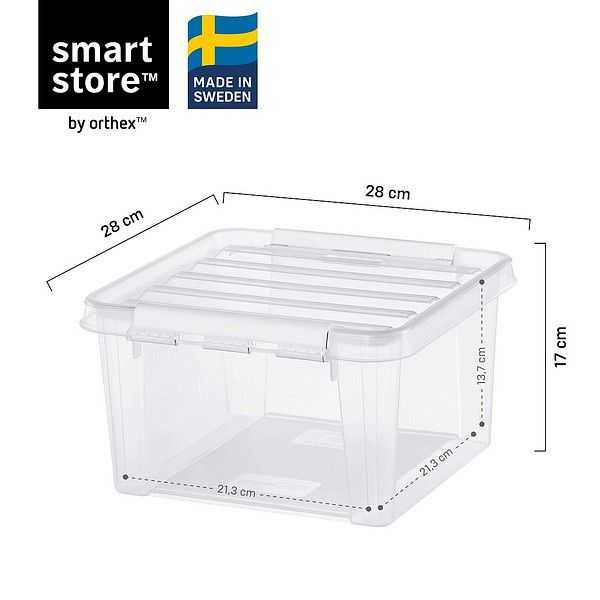 Boîte de rangement avec couvercle empilable 7 litres - Clips Noirs - 3