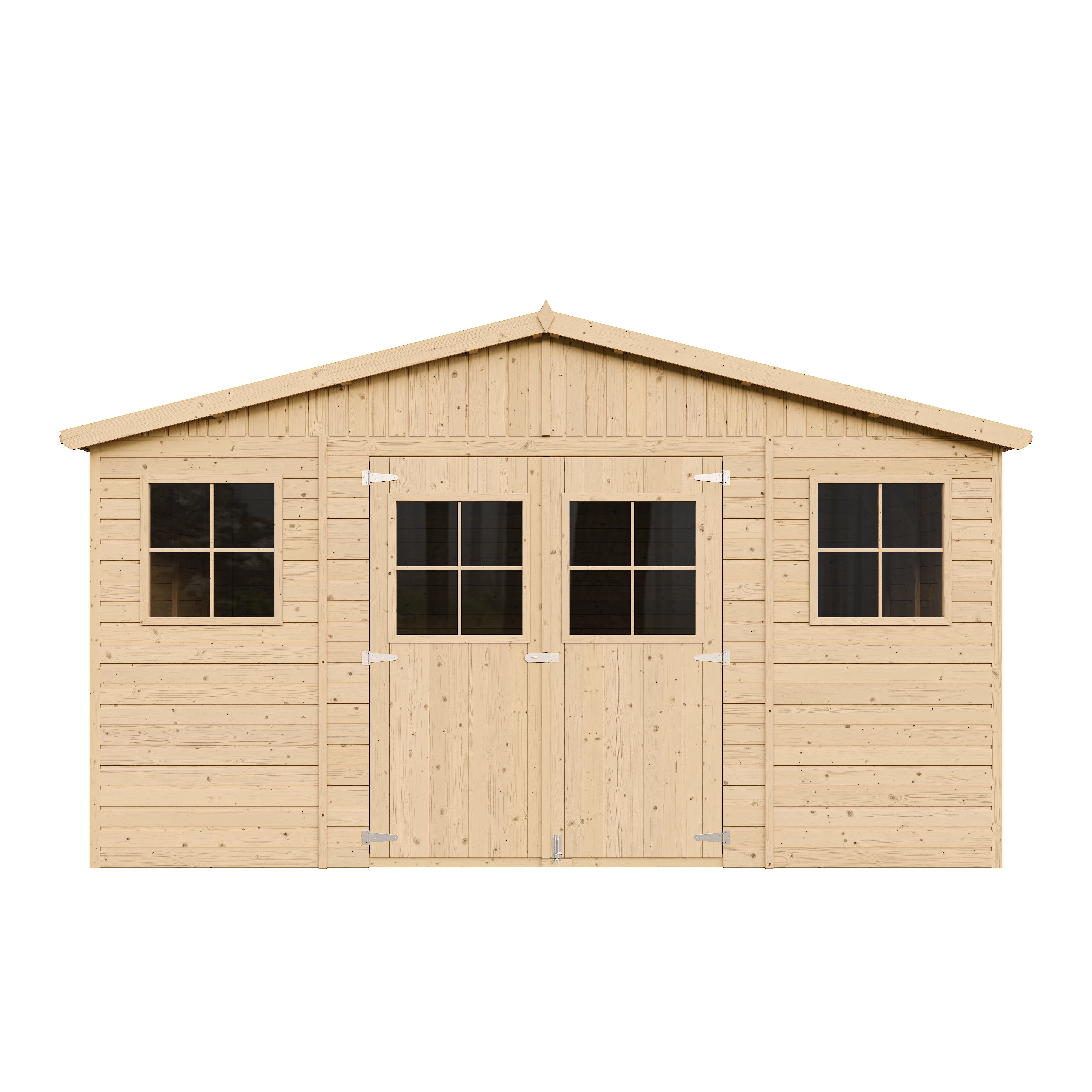 Cobertizo de madera para jardín - 418x420cm/16m2 Cobertizo de madera natural - Taller de Jardín - TIMBELA M330 - 4
