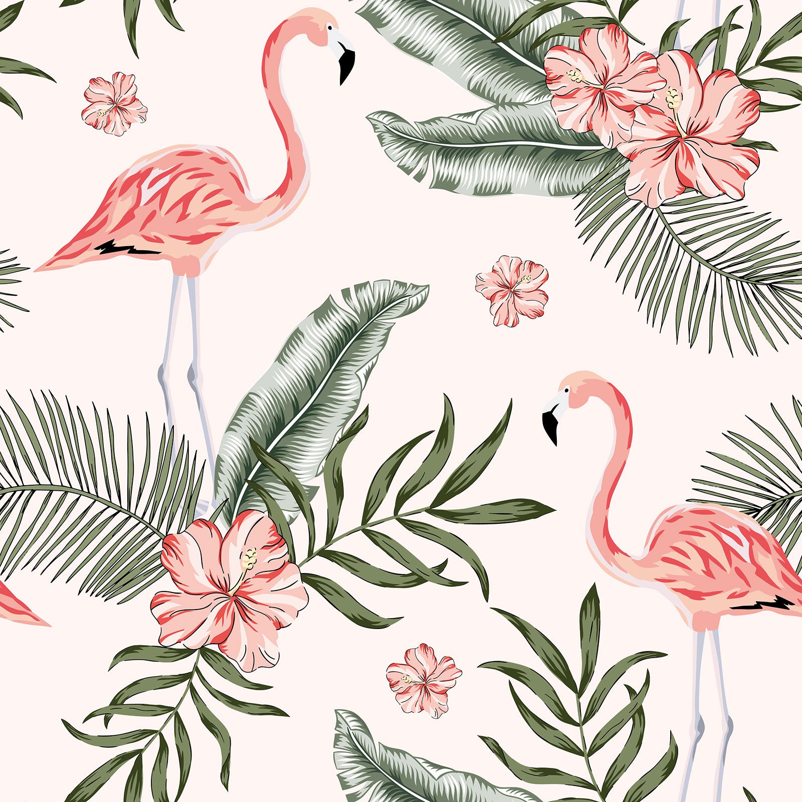 Crédence adhésive sticker décoratif pour cuisine - Flamants roses - Adhésif + Protection MATE - 60x60 cm - 2
