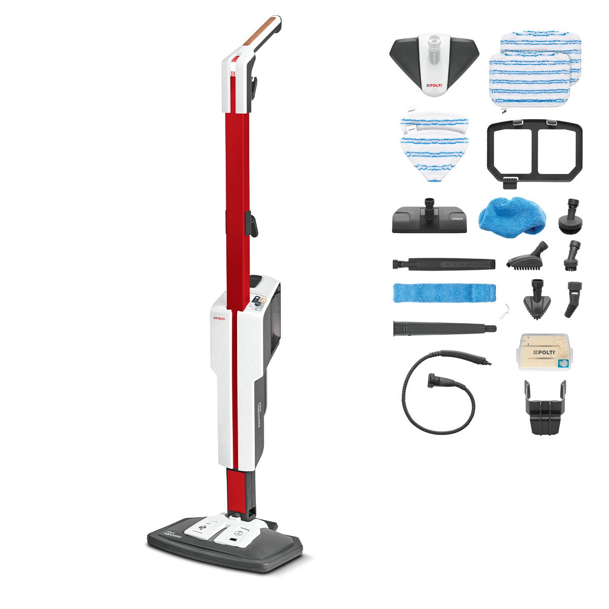 Polti Vaporetto SV650 Style, Scopa a Vapore con Pulitore Portatile Integrato, Potenza Max 1500 W, 19 Accessori, Filtro Anti Calcare, Autonomia Illimit