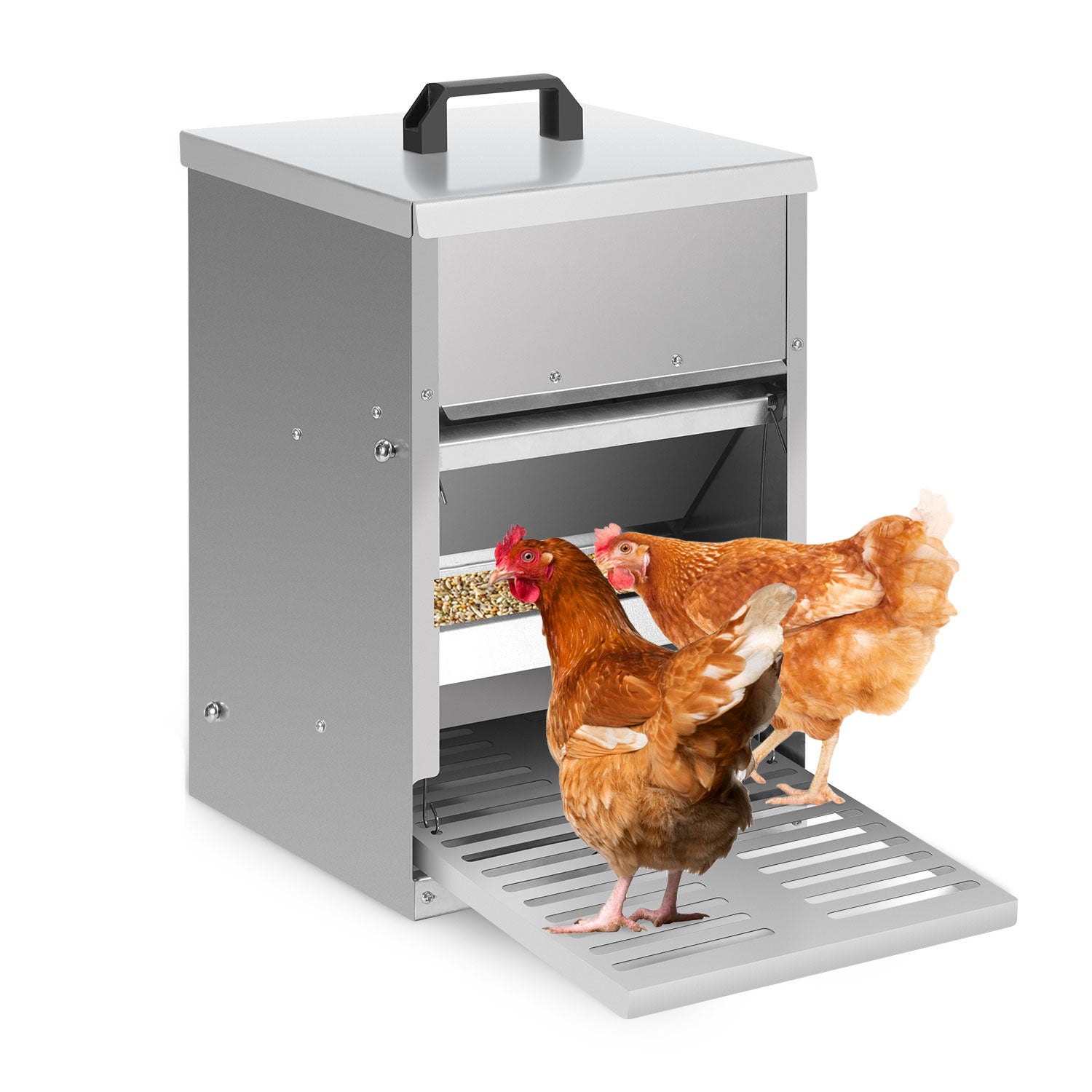 Mangiatoia automatica per pollame "Gallus 8" VOSS.farming con pedale, metallo, 8 kg