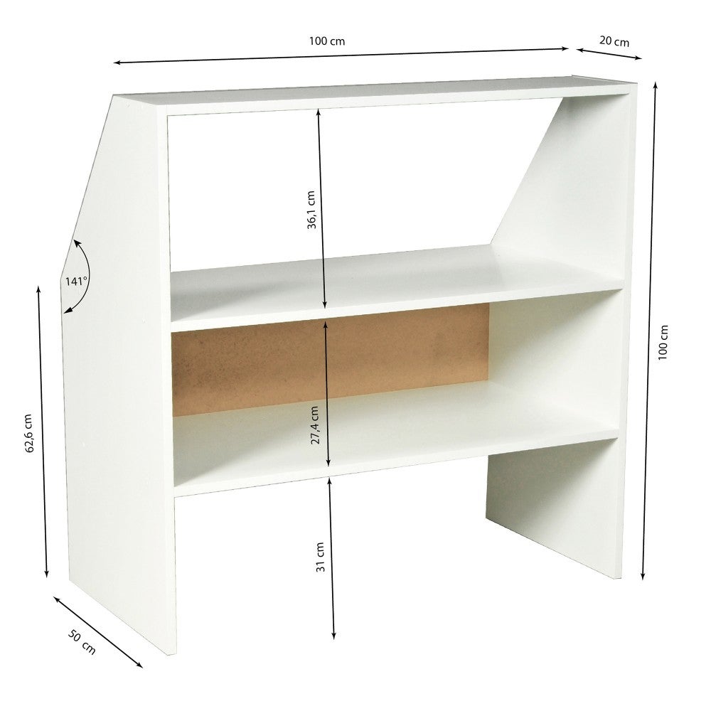 Meuble de rangement sous pente ALIX, H. 100 x L. 100 x P. 50 cm, Blanc - 4
