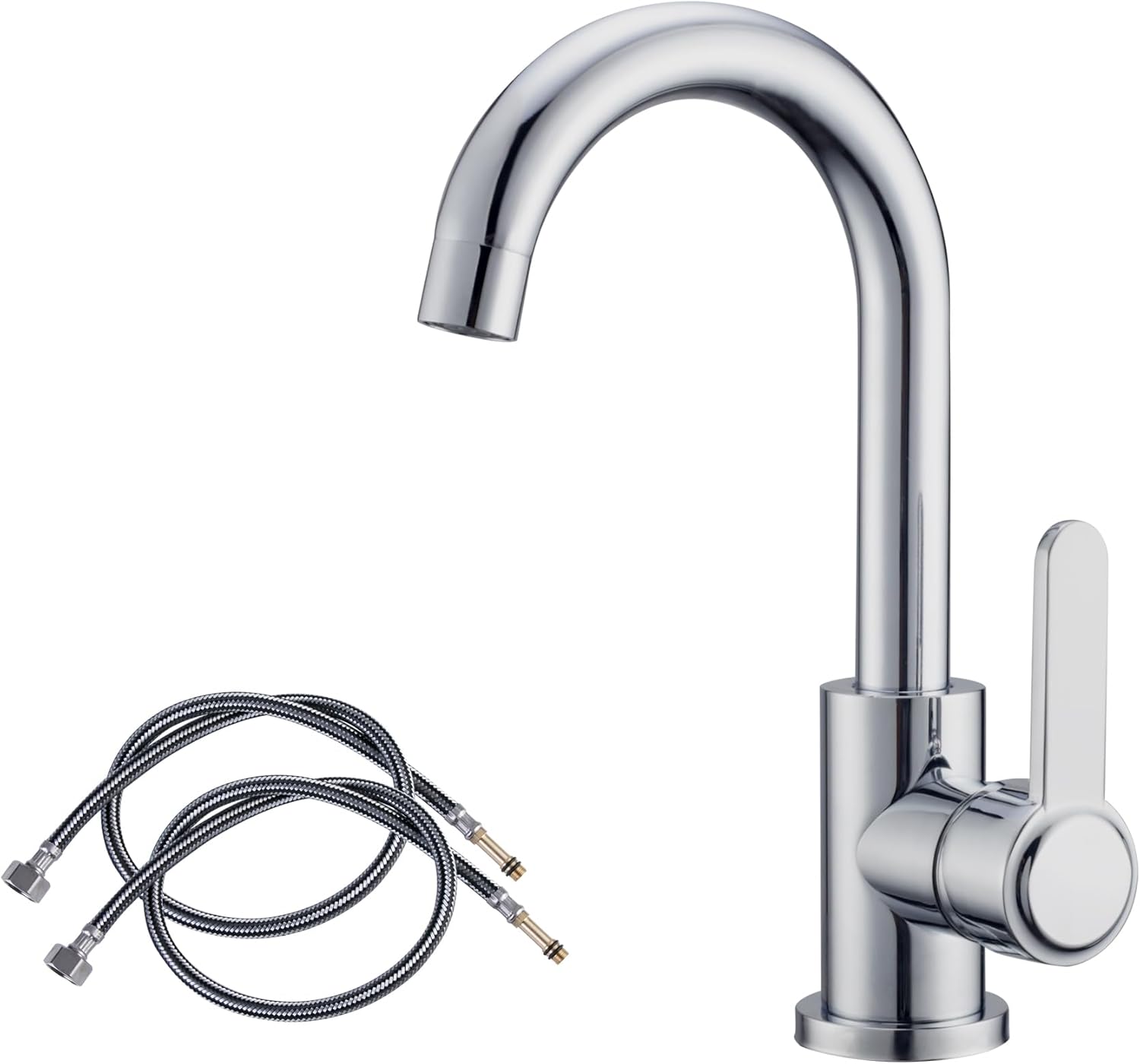 Jednouchwytowa bateria zlewozmywakowa kuchenna, bateria mieszająca z wbudowaną obrotową wylewką 360°, bateria zlewozmywakowa z wężem